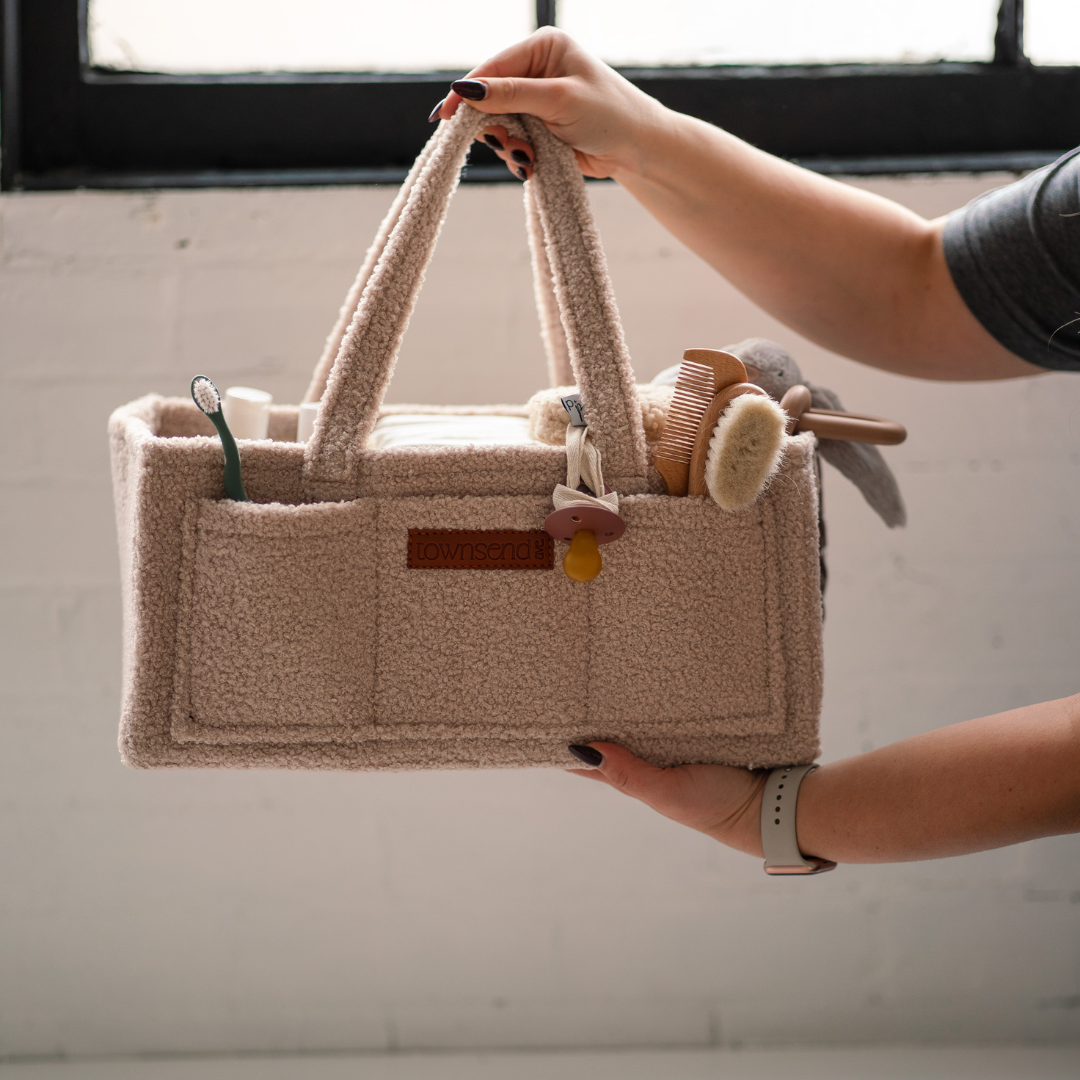 Teddy Diaper Caddy: Taupe