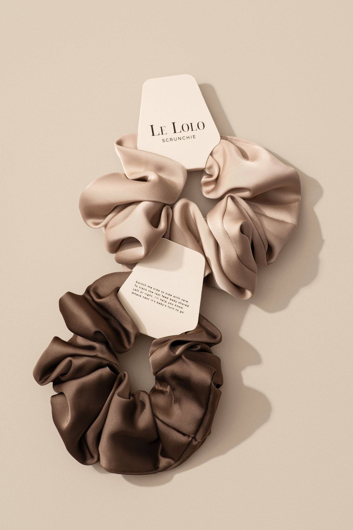 Breastfeeding Reminder Scrunchie | Postpartum, New Mom, Baby: Brown