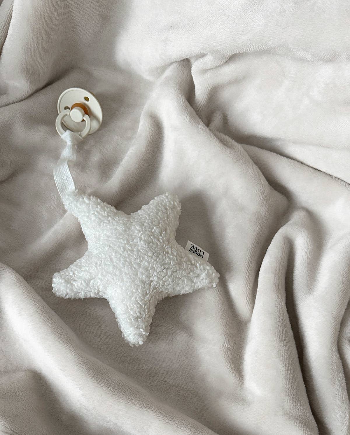 Pacifier Clip Star - Soft White