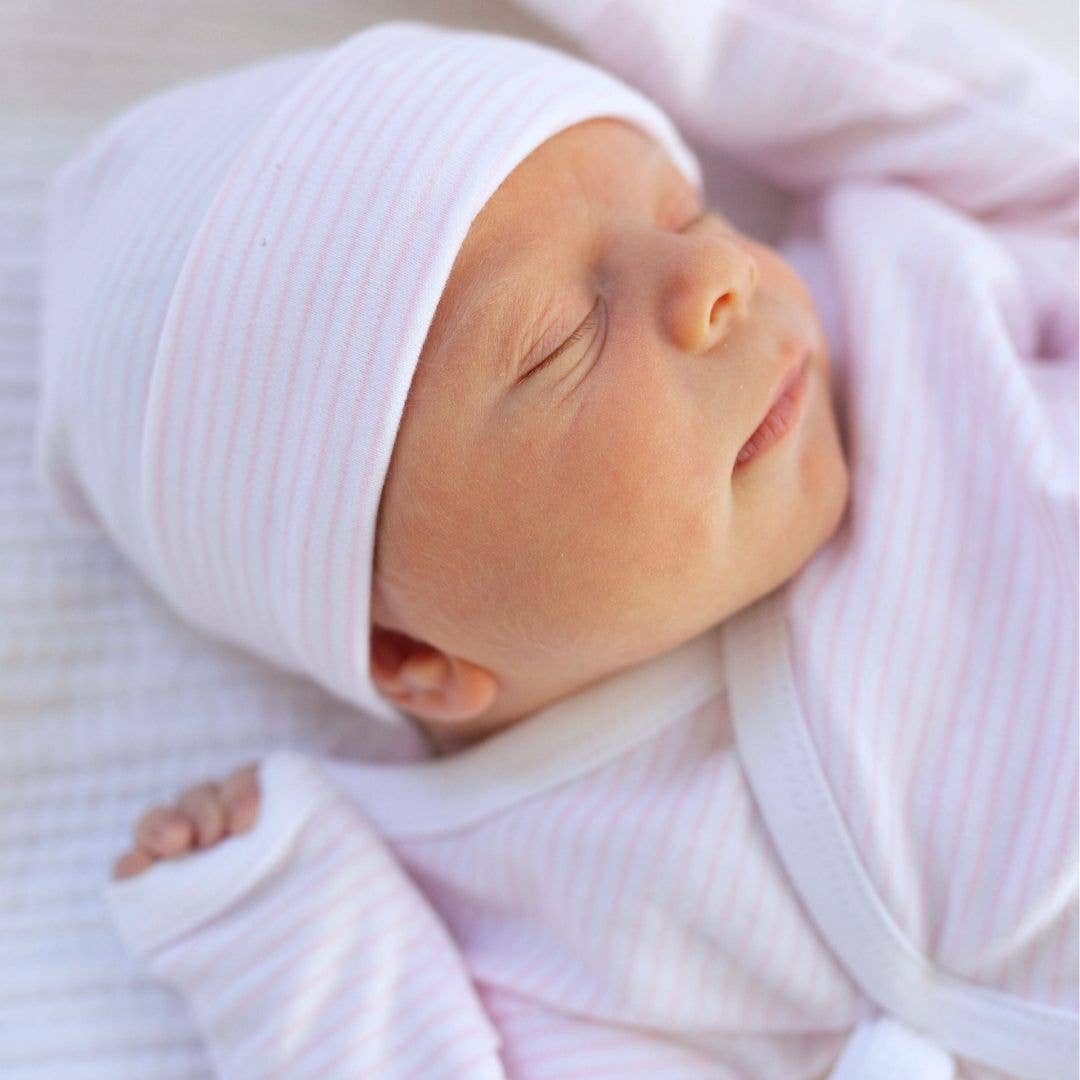 Classic Stripe Take Me Home Set in Pink: Pink / Pima cotton / NB
