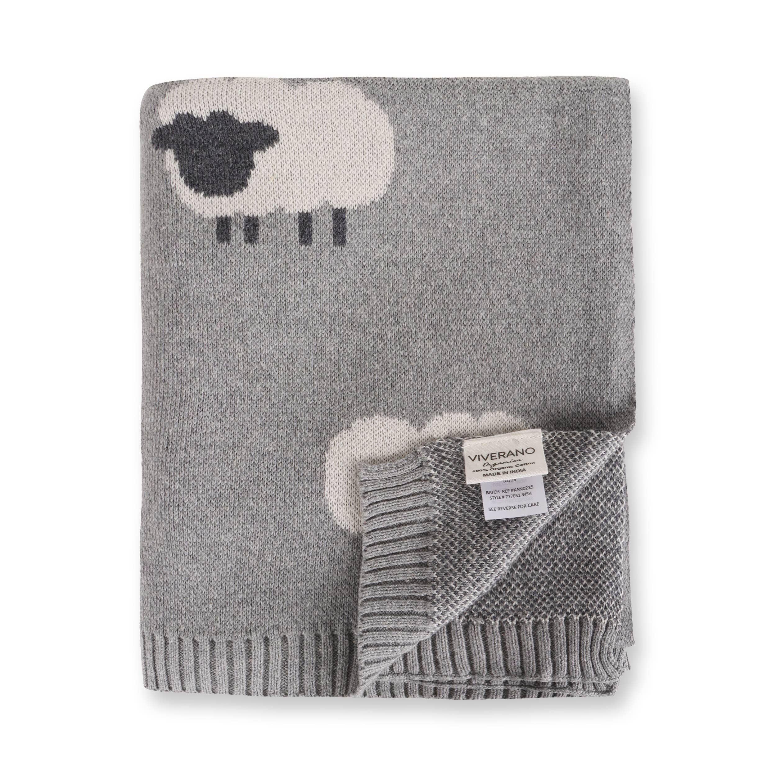 Wooly Sheep 3D - Organic Cotton Jacquard Knit Baby Blanket