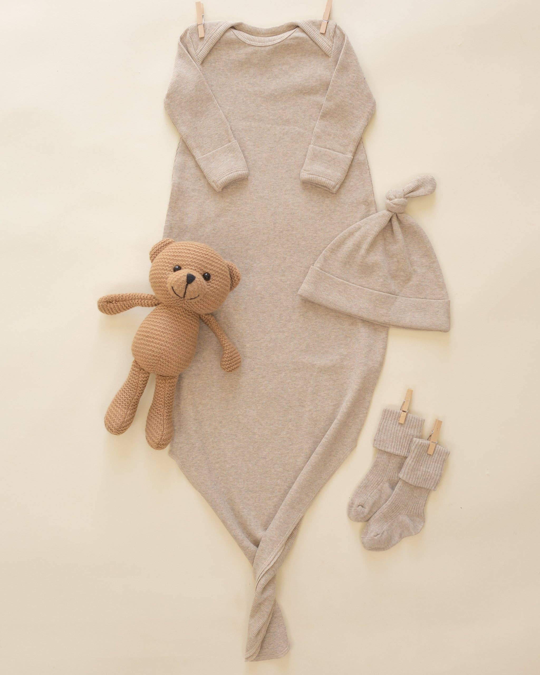 Melange Socks Oatmeal, Rose: 12-24M
