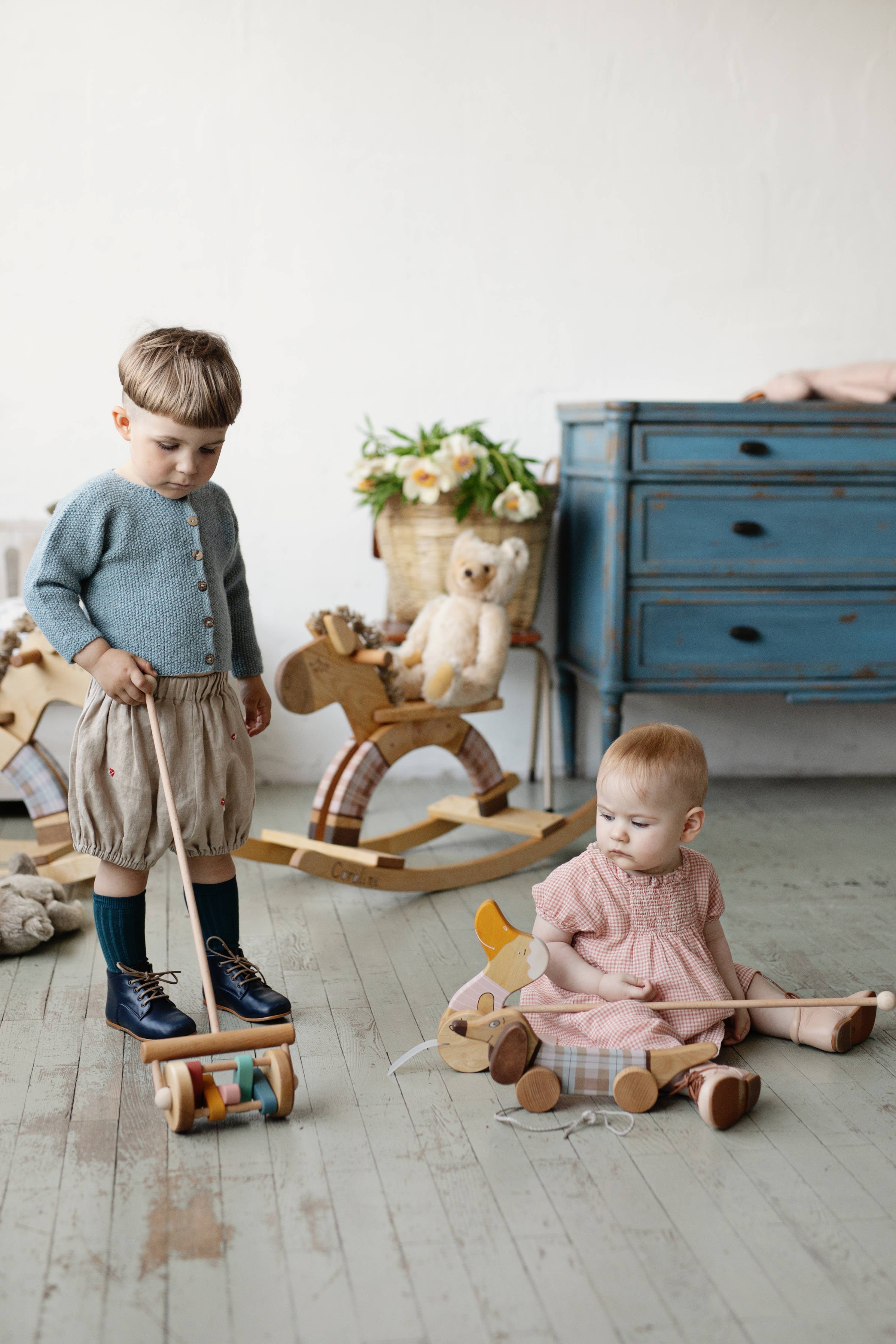 Handmade Wooden Toy, Push Toy Rattle