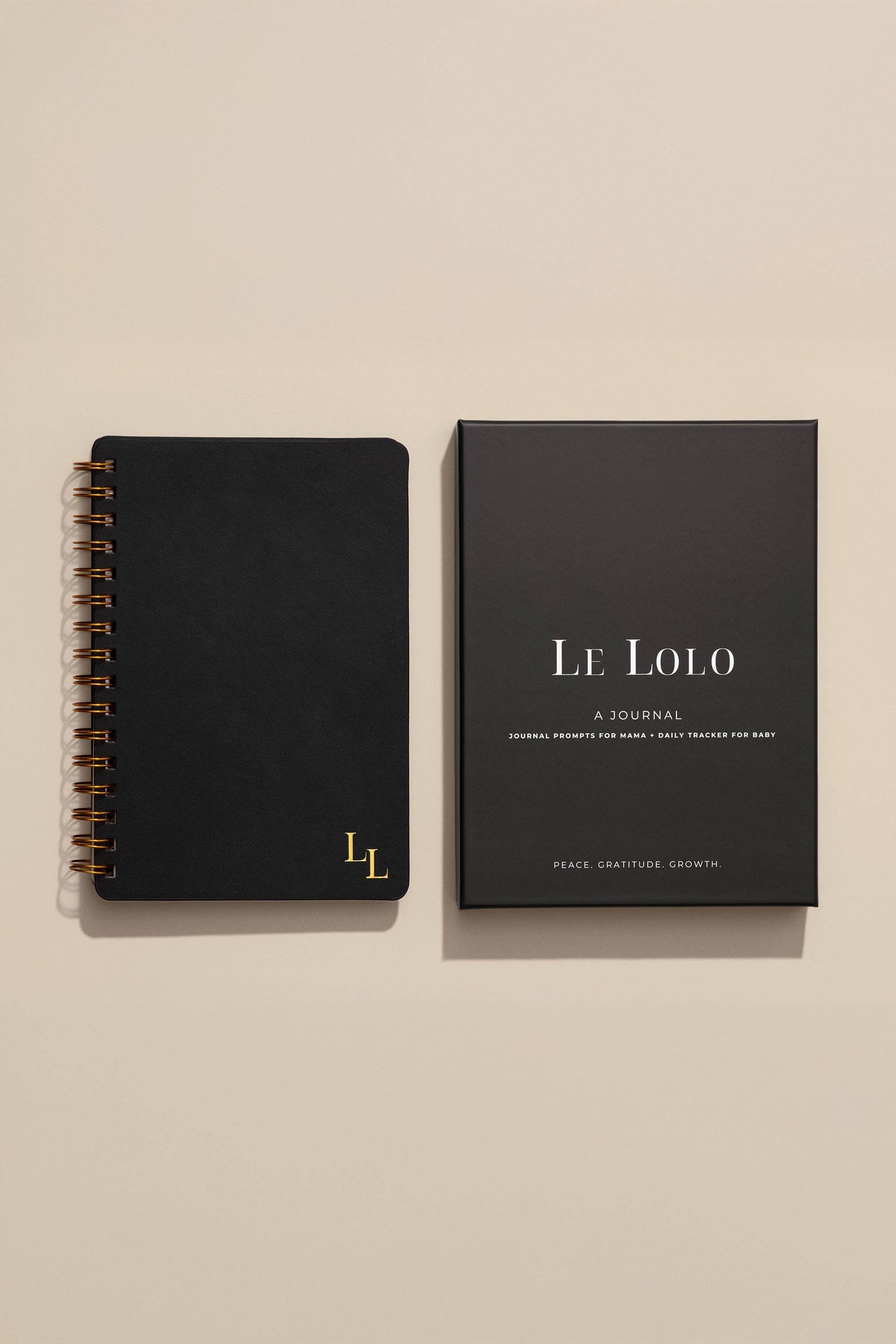 Le Lolo postpartum journal with prompts for mother and daily tracker for baby