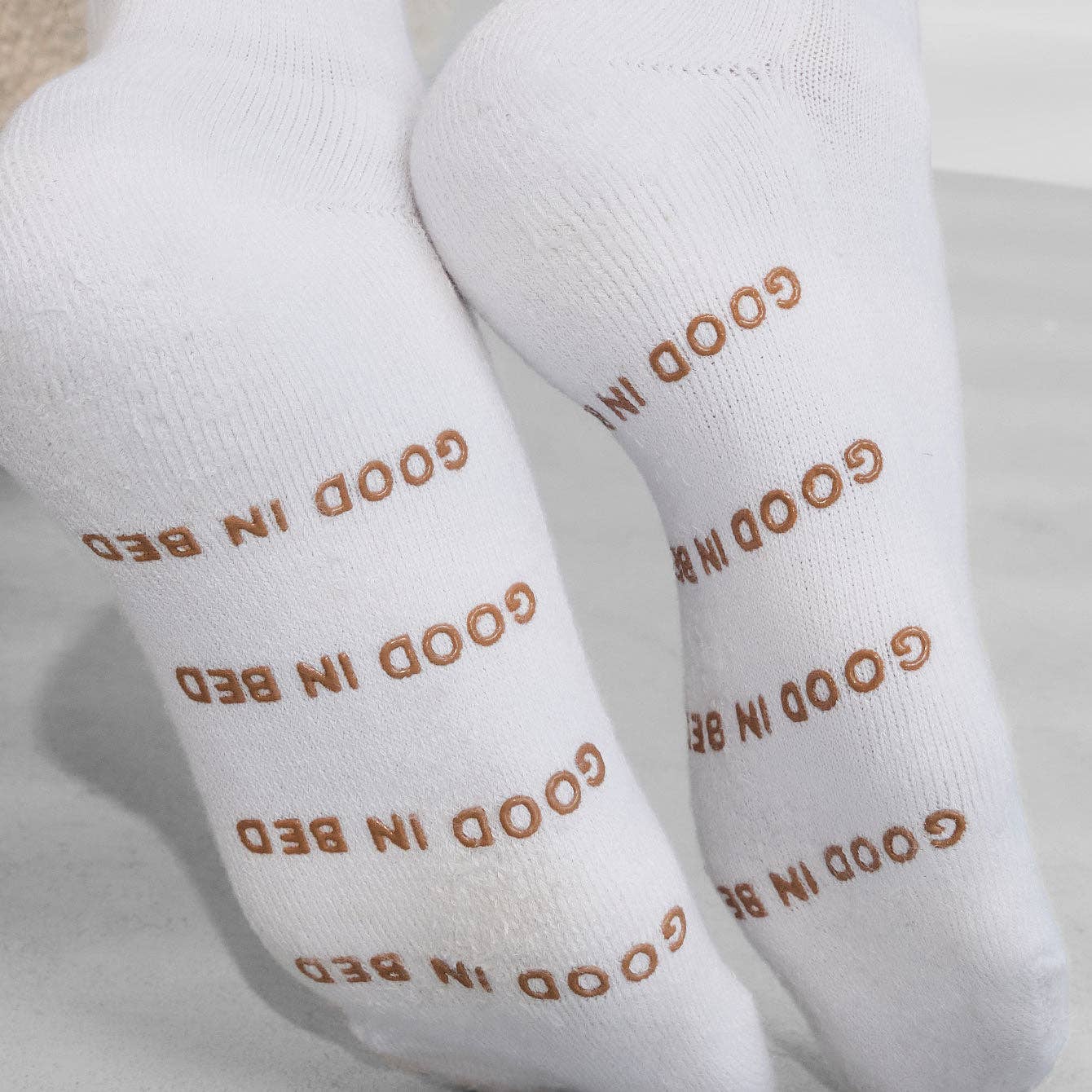 Organic Cotton Crew Sock - Sincere White/Hushed Tan