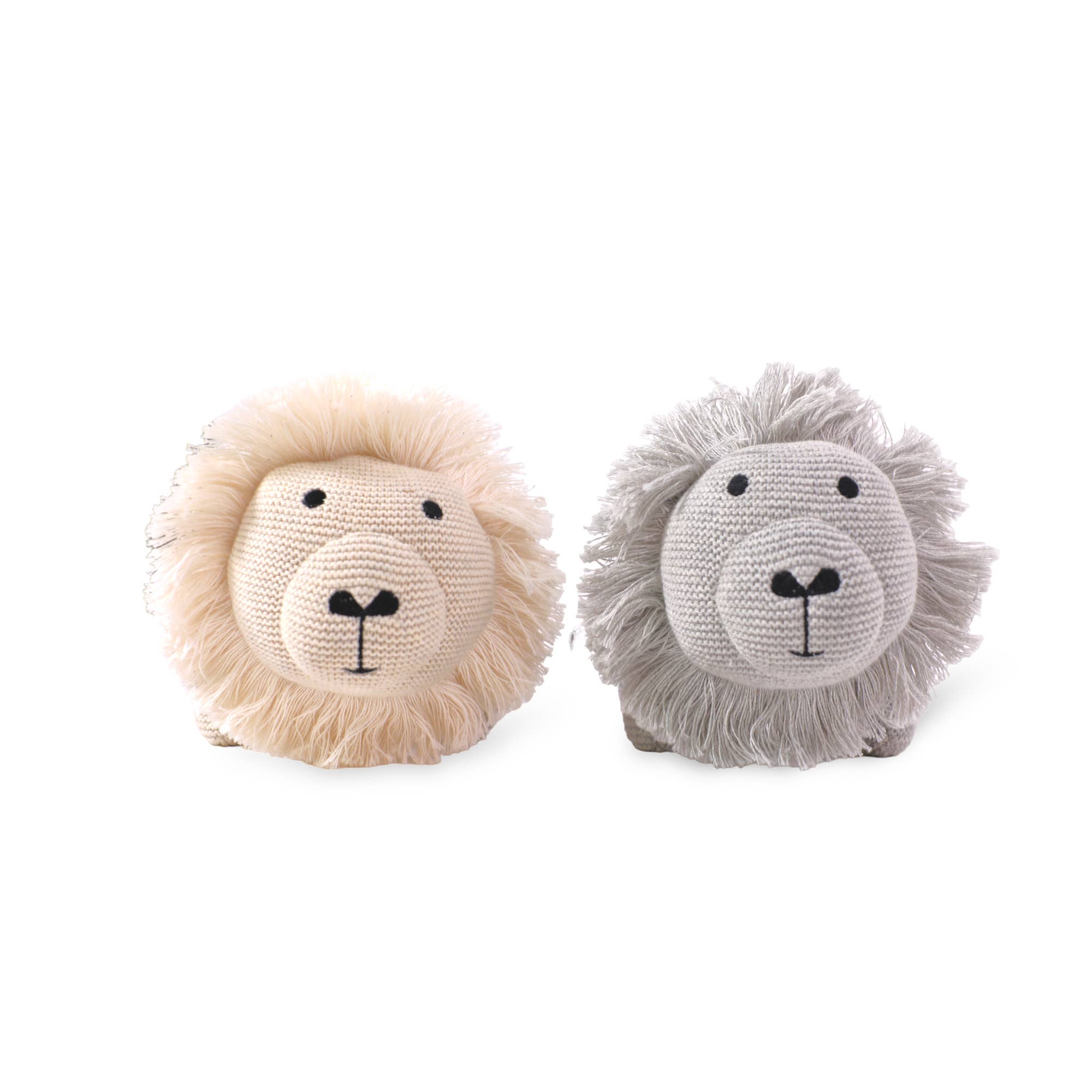 Lion Knit Stuffed Animal Soft Baby Toy (Organic Cotton): Natural Heather