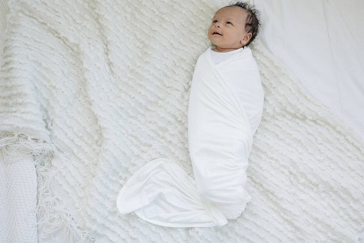 Bamboo Swaddle Blanket - Cloud White