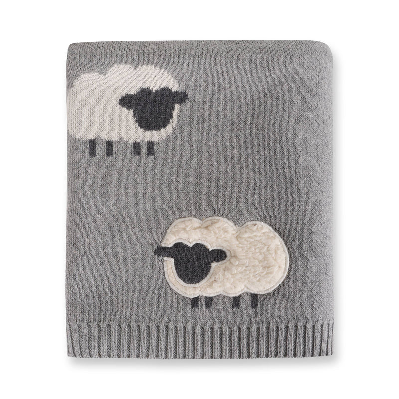Wooly Sheep 3D - Organic Cotton Jacquard Knit Baby Blanket