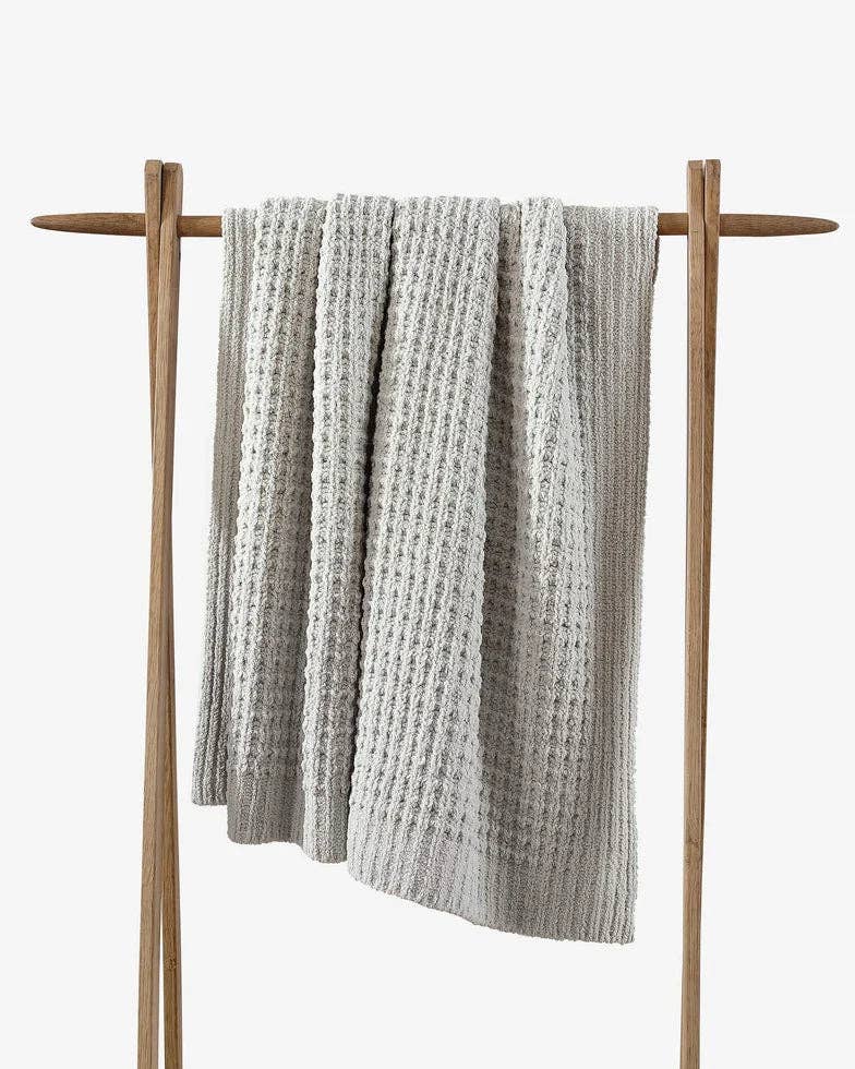 The Heirloom, Sunday Citizen Waffle Lightweight Throw in Cloud Gray