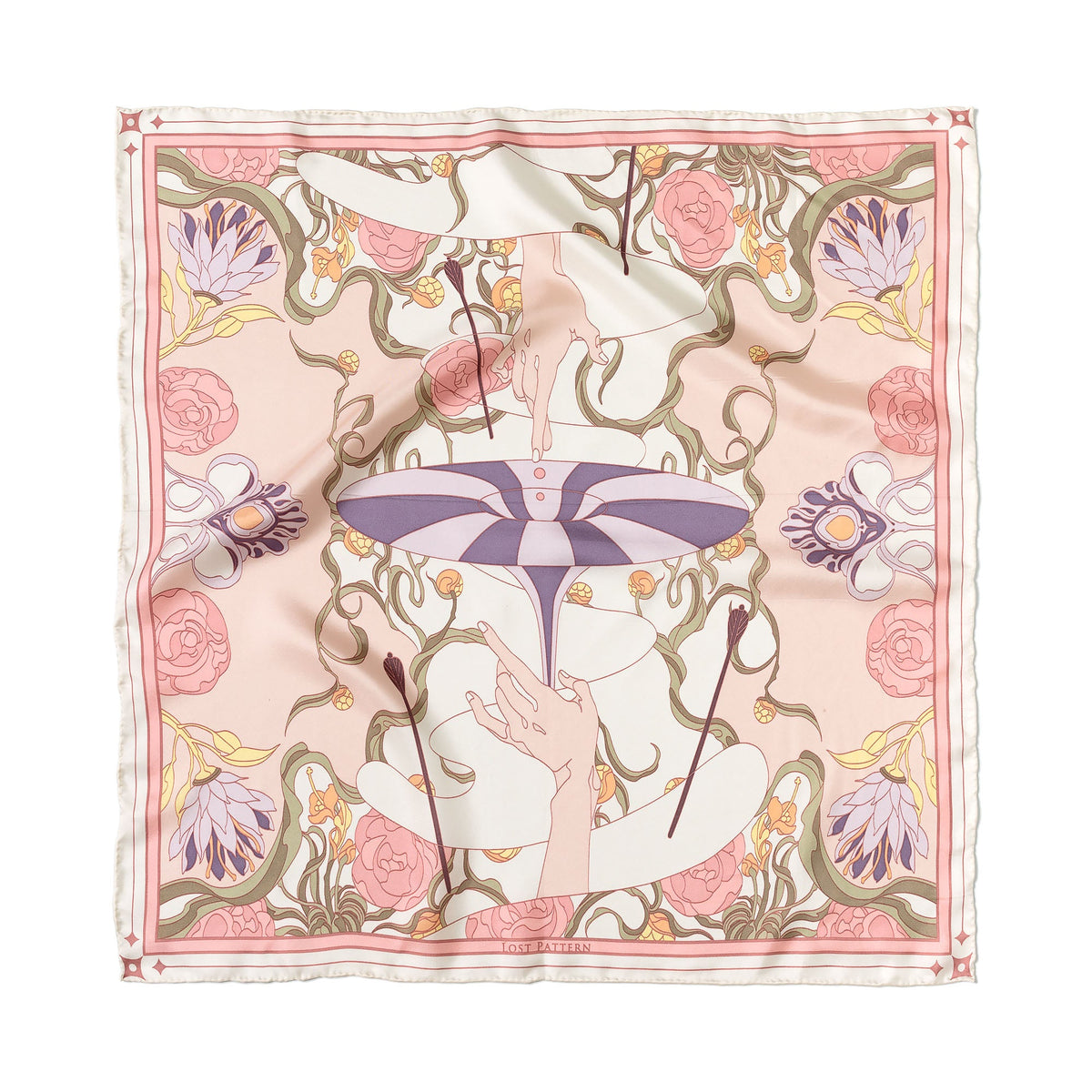 Lost Pattern The Dreamer Bandana Silk Scarf in pink