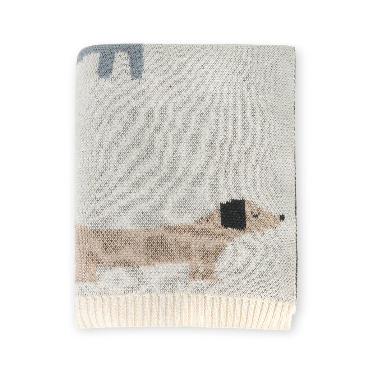 Buddy Dog Knit Blanket, Natural
