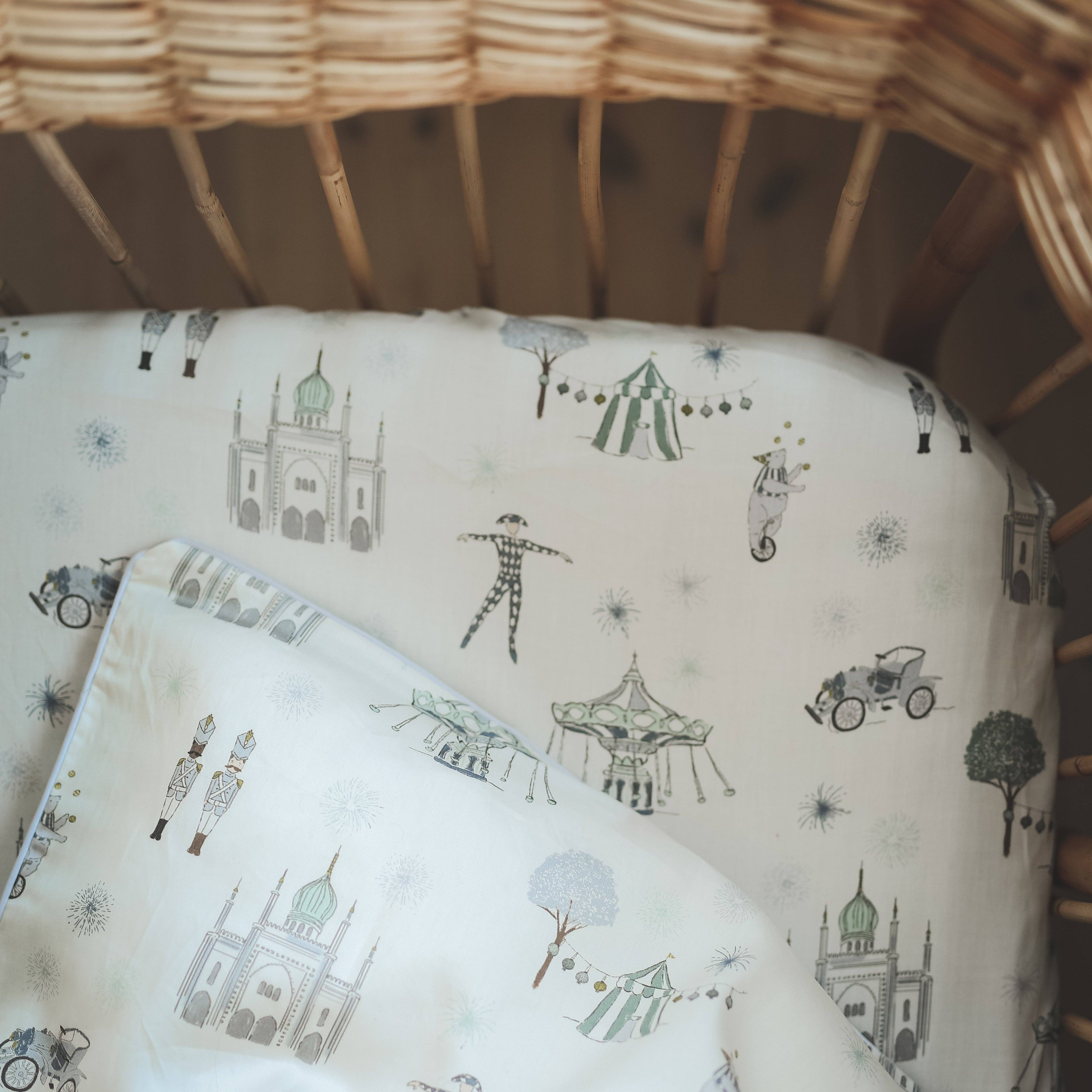 Adventures in Wonderland Crib Sheet - Aqua