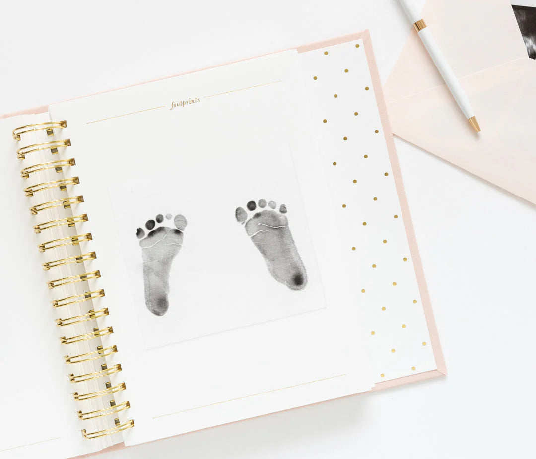 Sugar Paper baby book, the footprint page