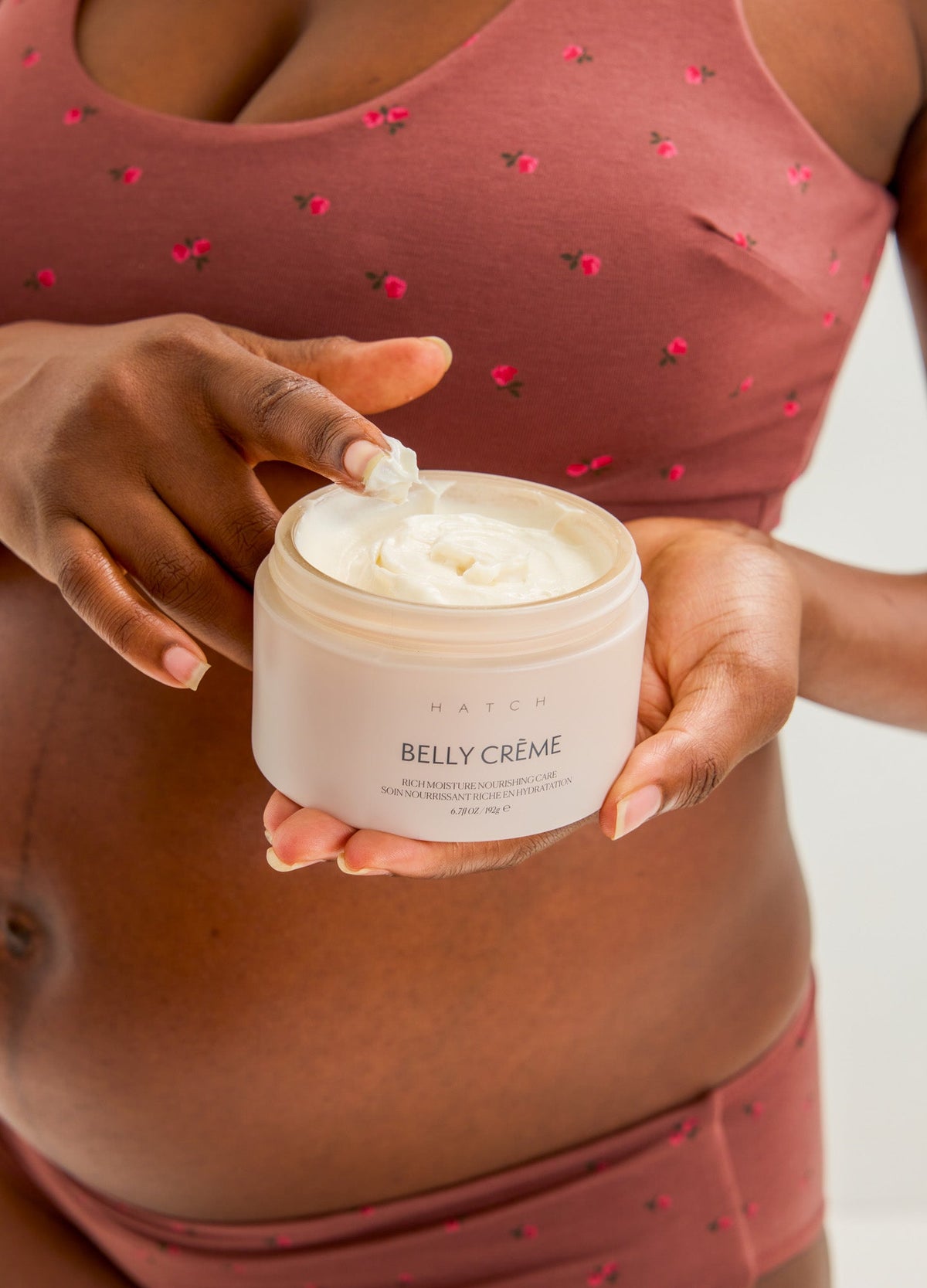 HATCH Belly Crème in its 6.7 oz jar