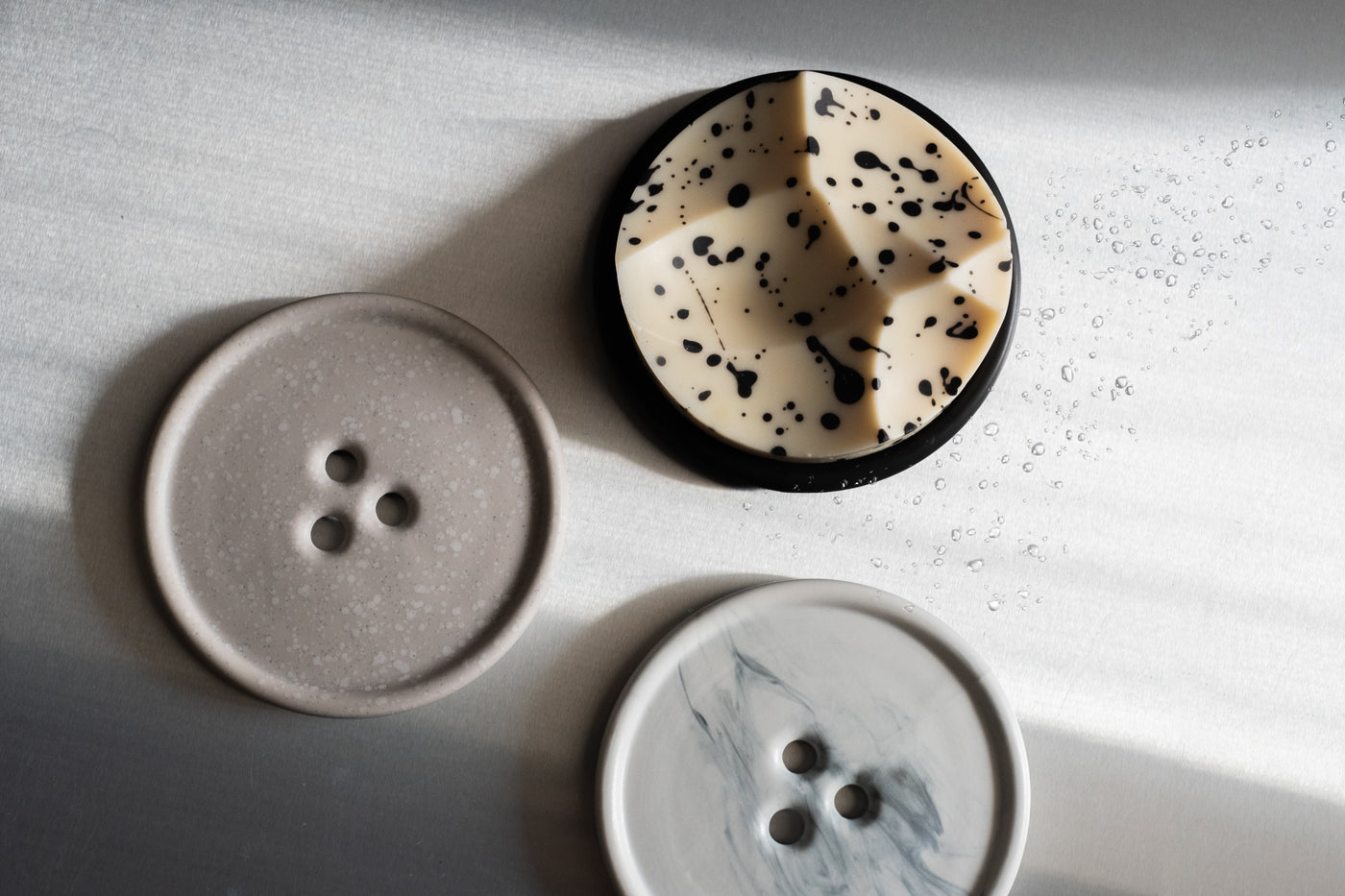 The soap on a stone dish, showing the eroded surface