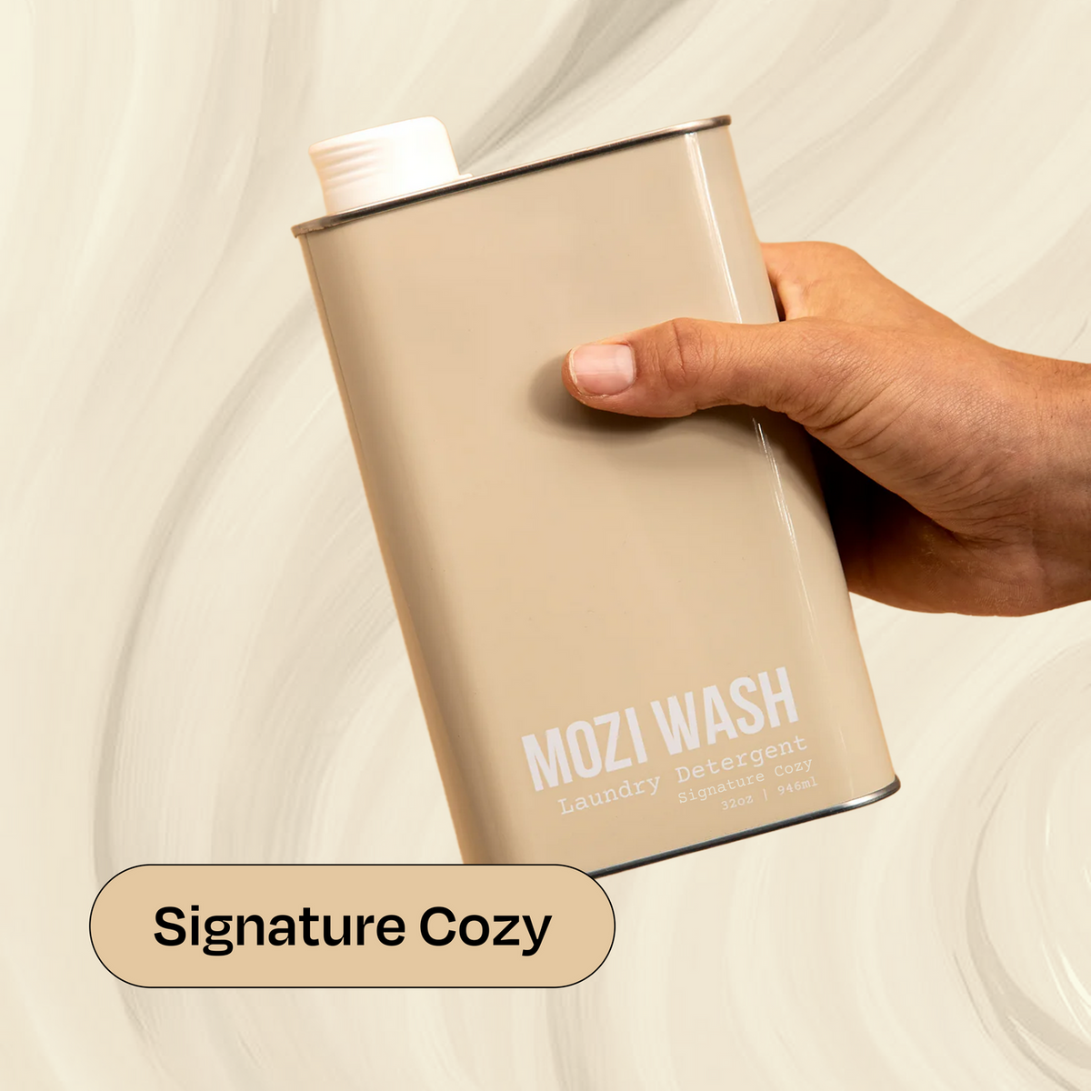 Mozi Wash Signature Cozy laundry detergent tin