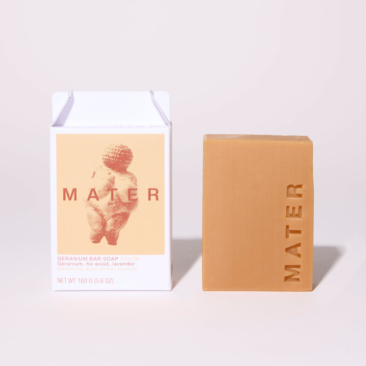 Mater Geranium bar soap in its box