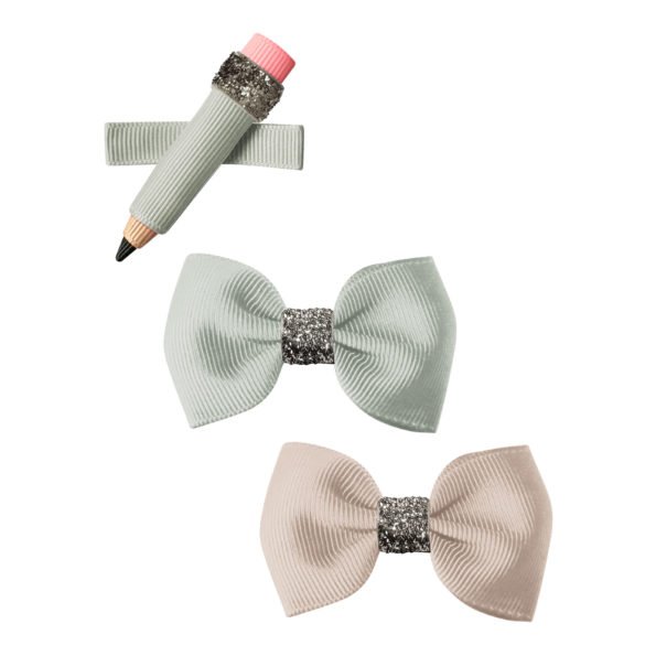 Milledeux® School Gift Set Silver Glitter – Alligator Clip – Set Silver