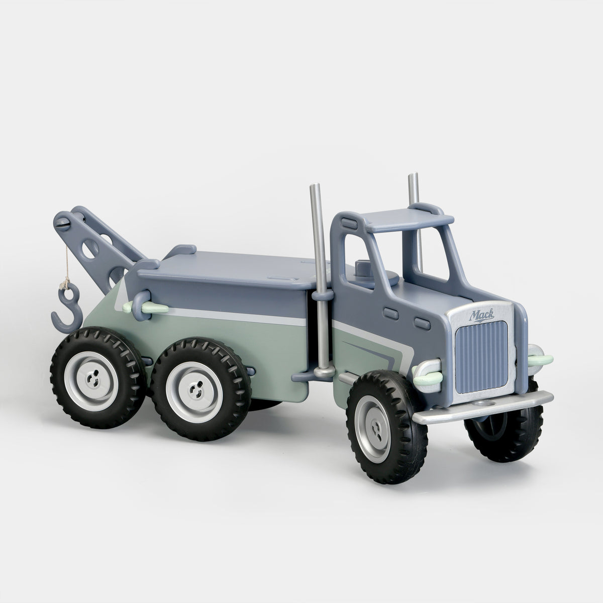 Moover Mack wooden ride-on truck in grey