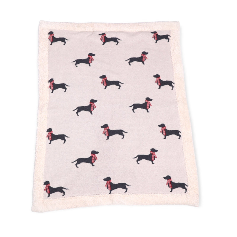 London Scarf Dog Knit Blanket