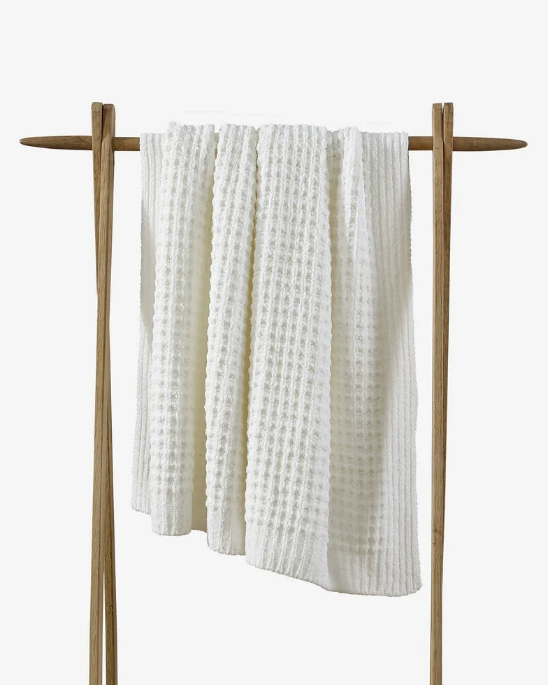 Sunday Citizen Waffle Lightweight Throw in Off White