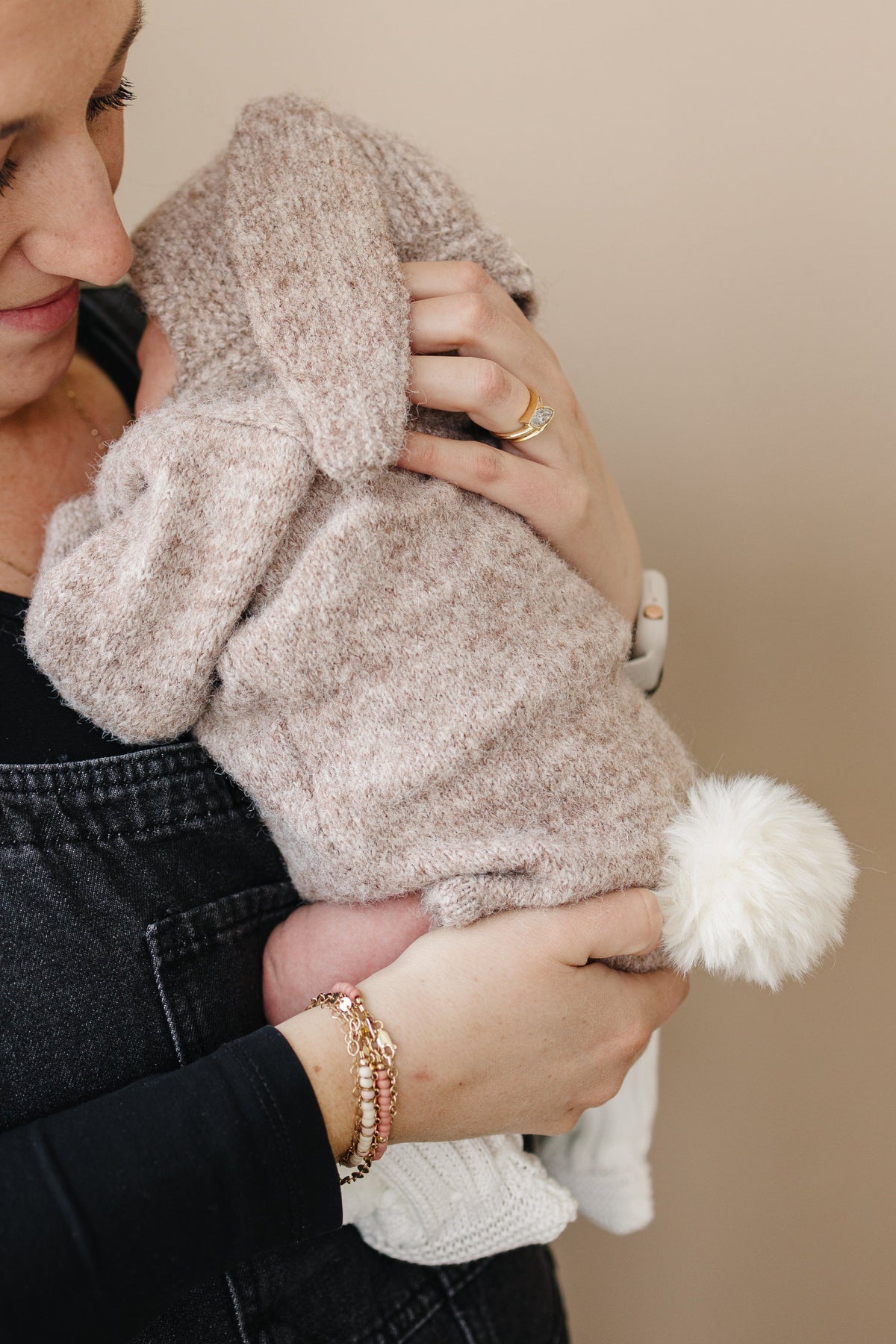 Cozy Bunny Romper in Bunny Brown