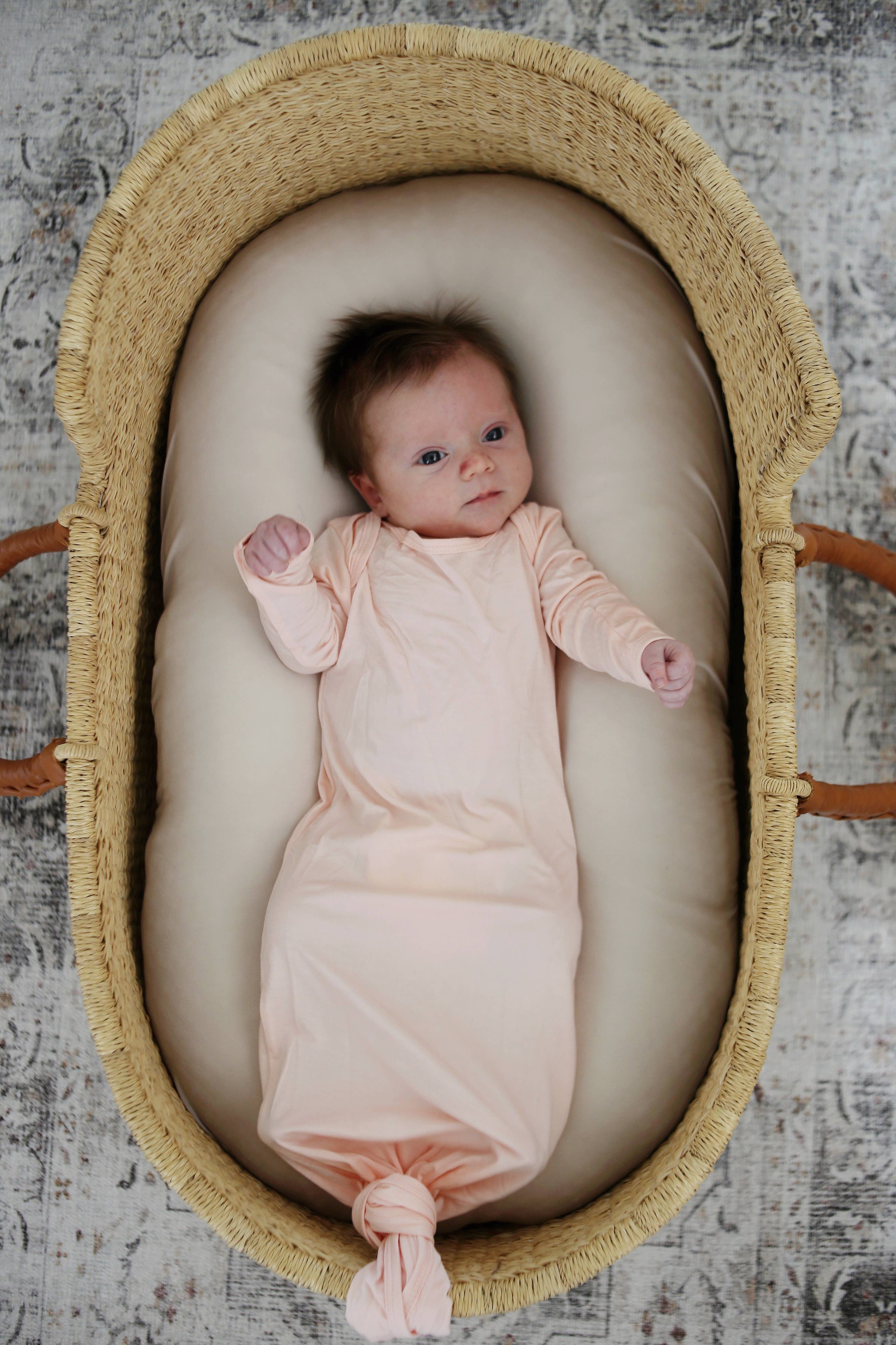Bamboo Knotted Gown - Blush Pink
