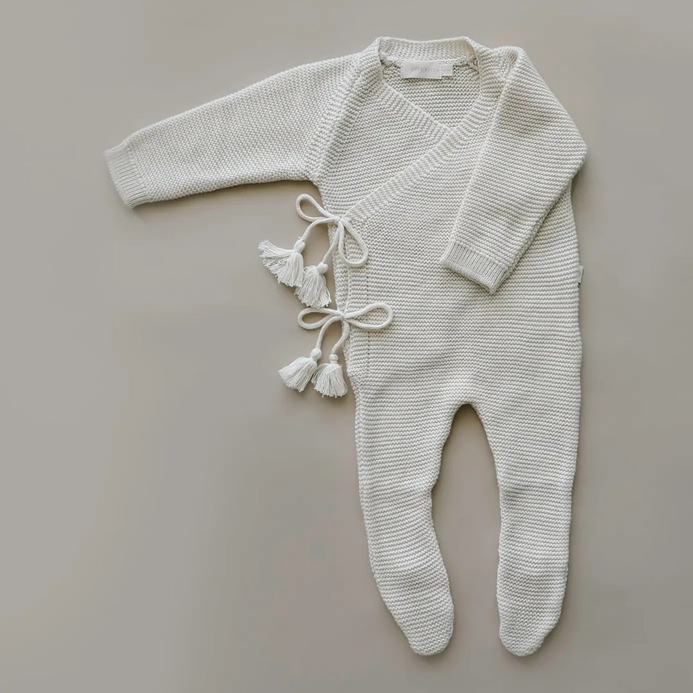 Knit Footed Jumpsuit in Natural
