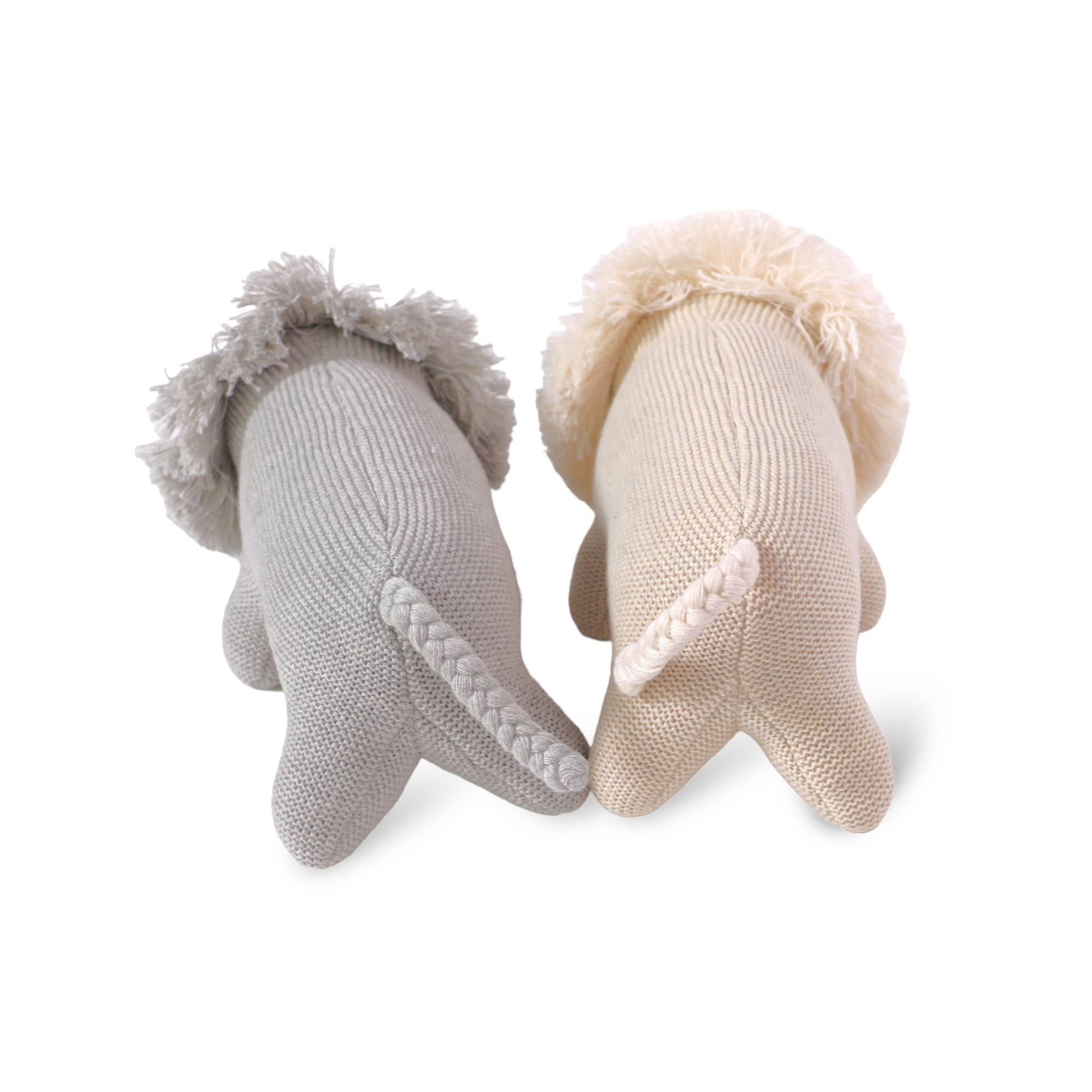 Lion Knit Stuffed Animal Soft Baby Toy (Organic Cotton): Natural Heather