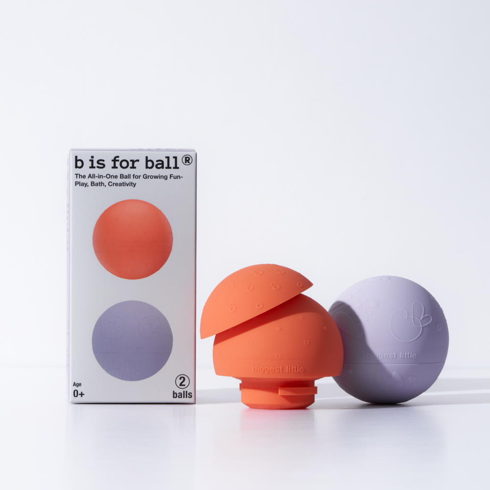 Teether, Bath Toy and Sensory Ball, Orange and Lilac