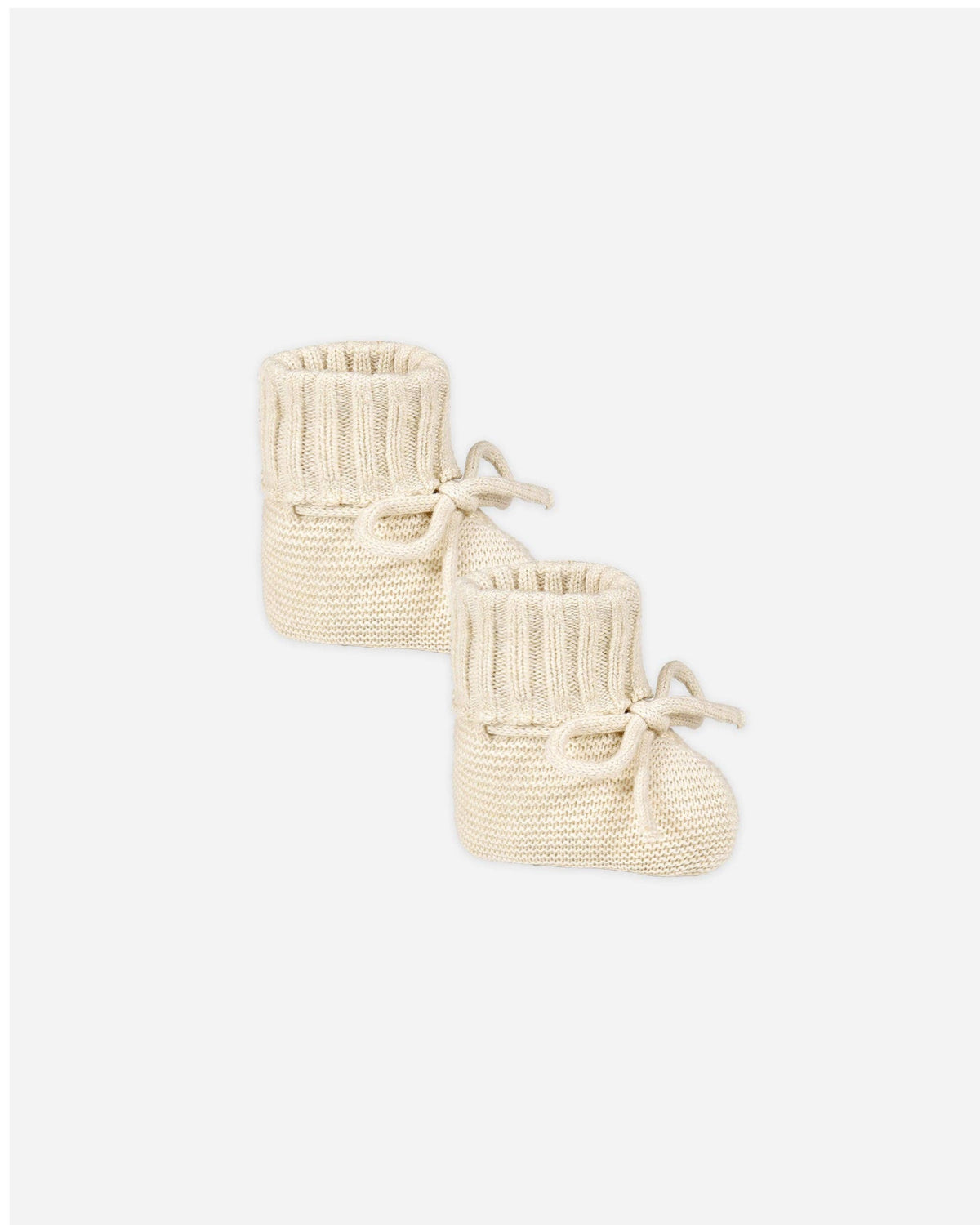 Knit Booties - Heathered Natural