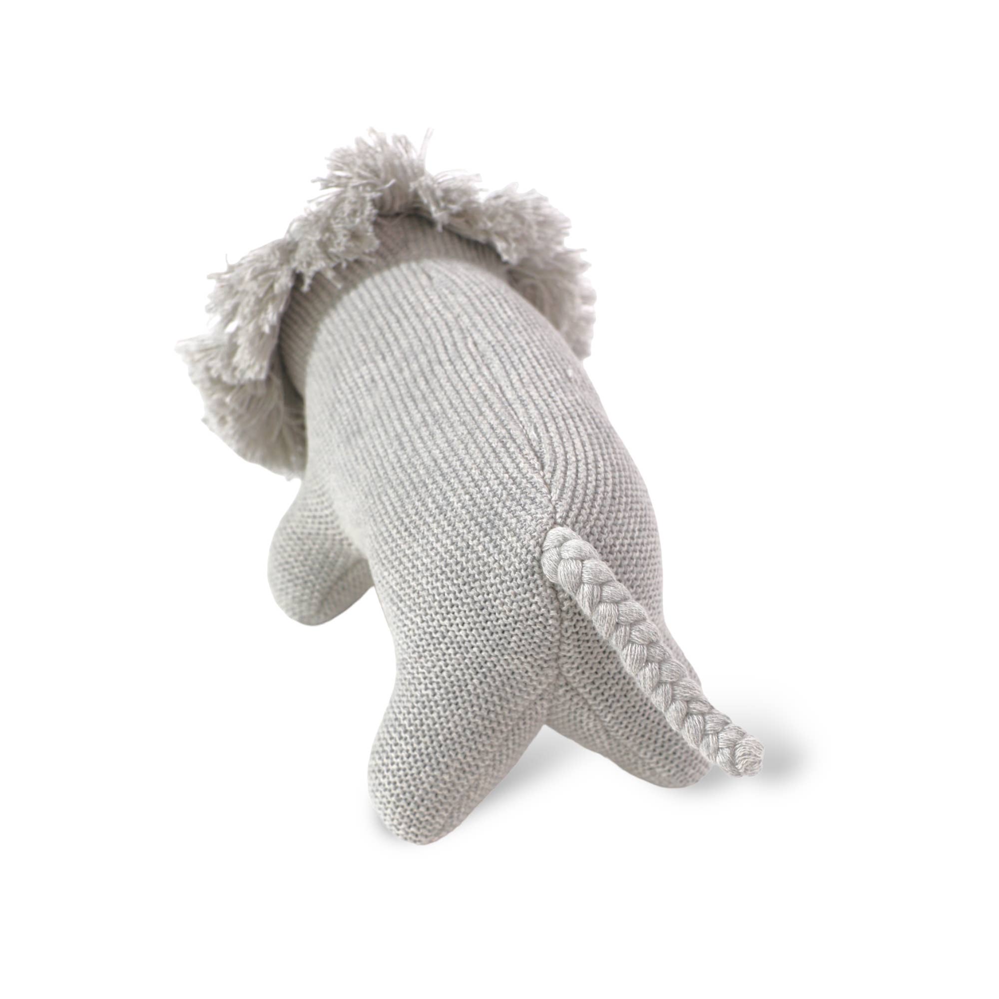 Lion Knit Stuffed Animal Soft Baby Toy (Organic Cotton): Natural Heather