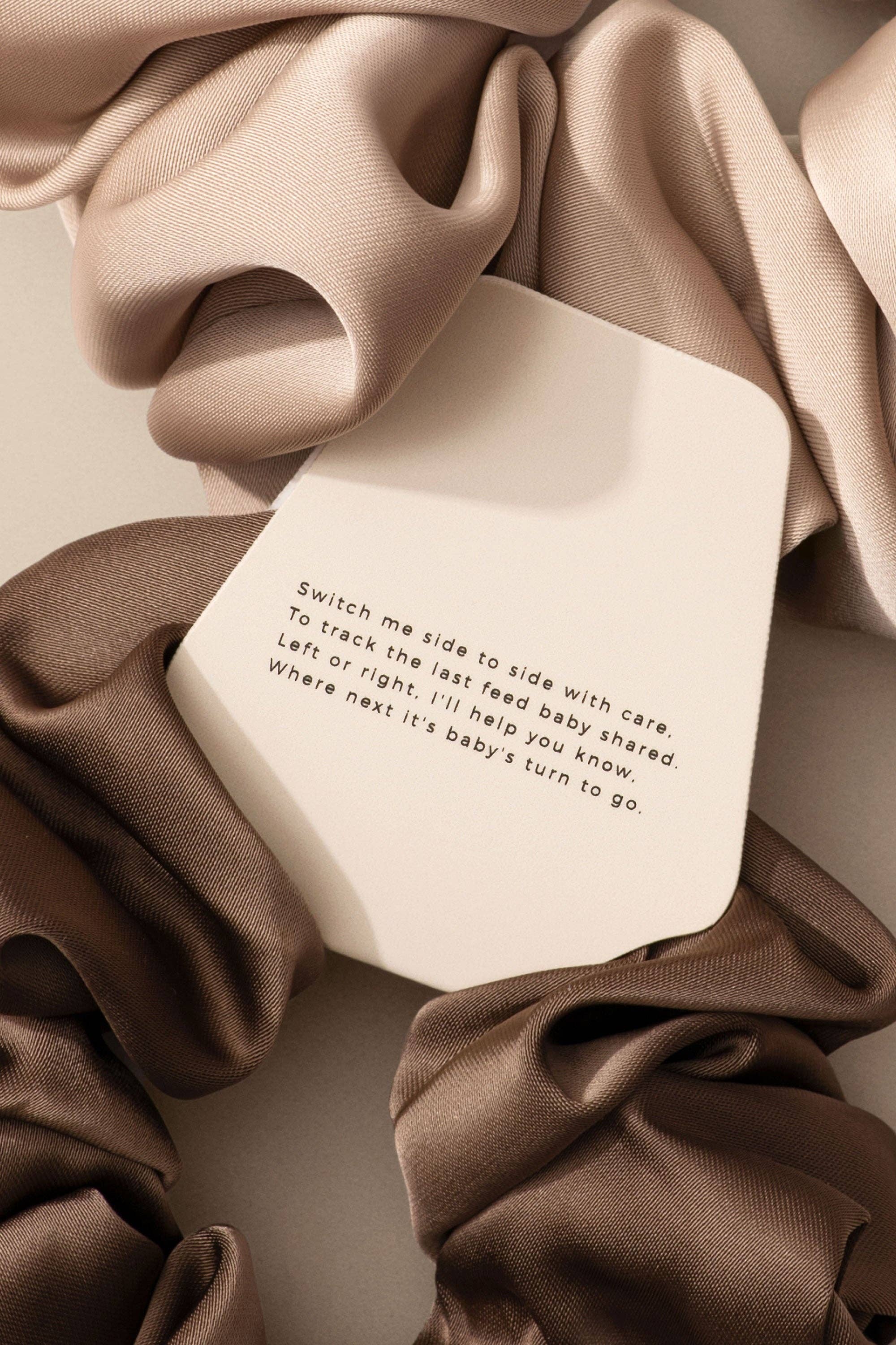 Breastfeeding Reminder Scrunchie | Postpartum, New Mom, Baby: Beige