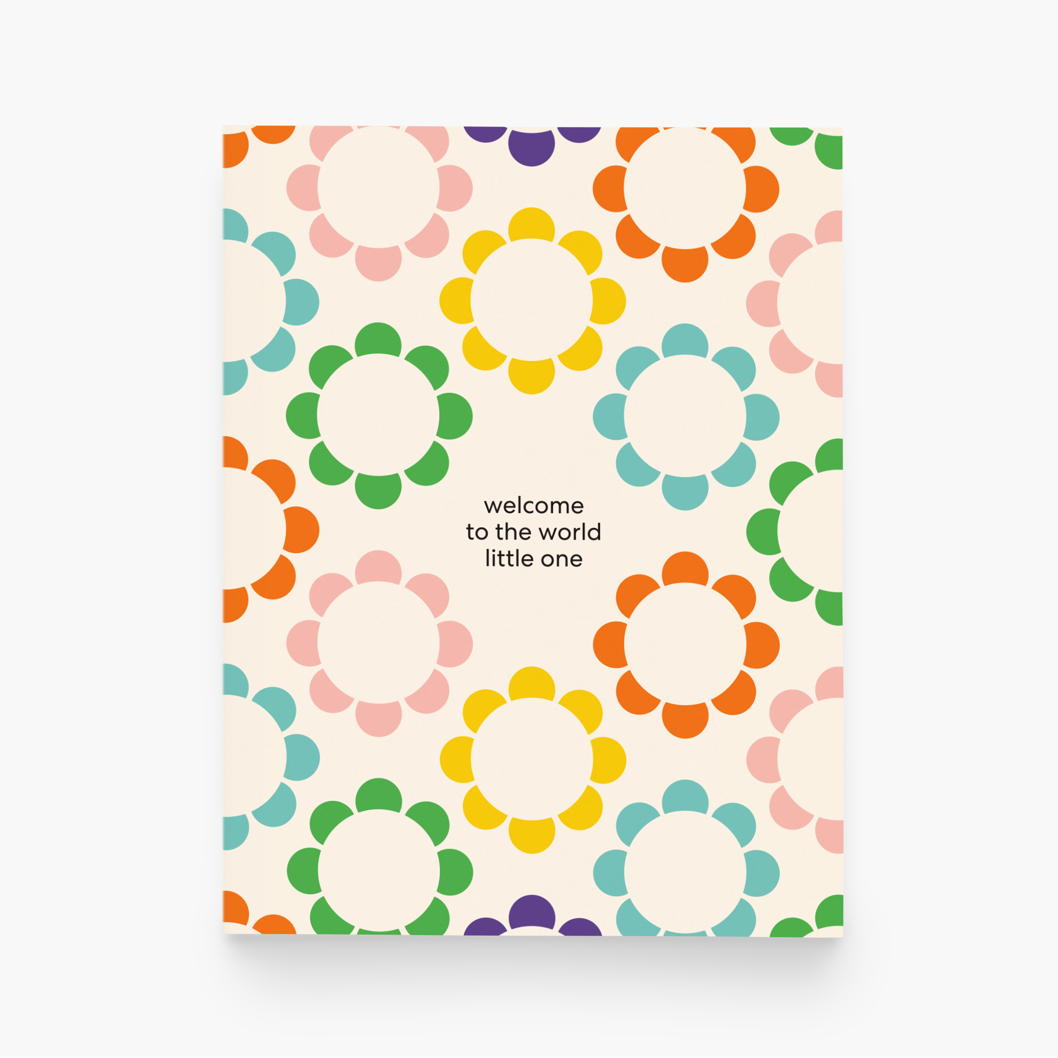 Welcome New Baby Geometric Flowers Greeting Card