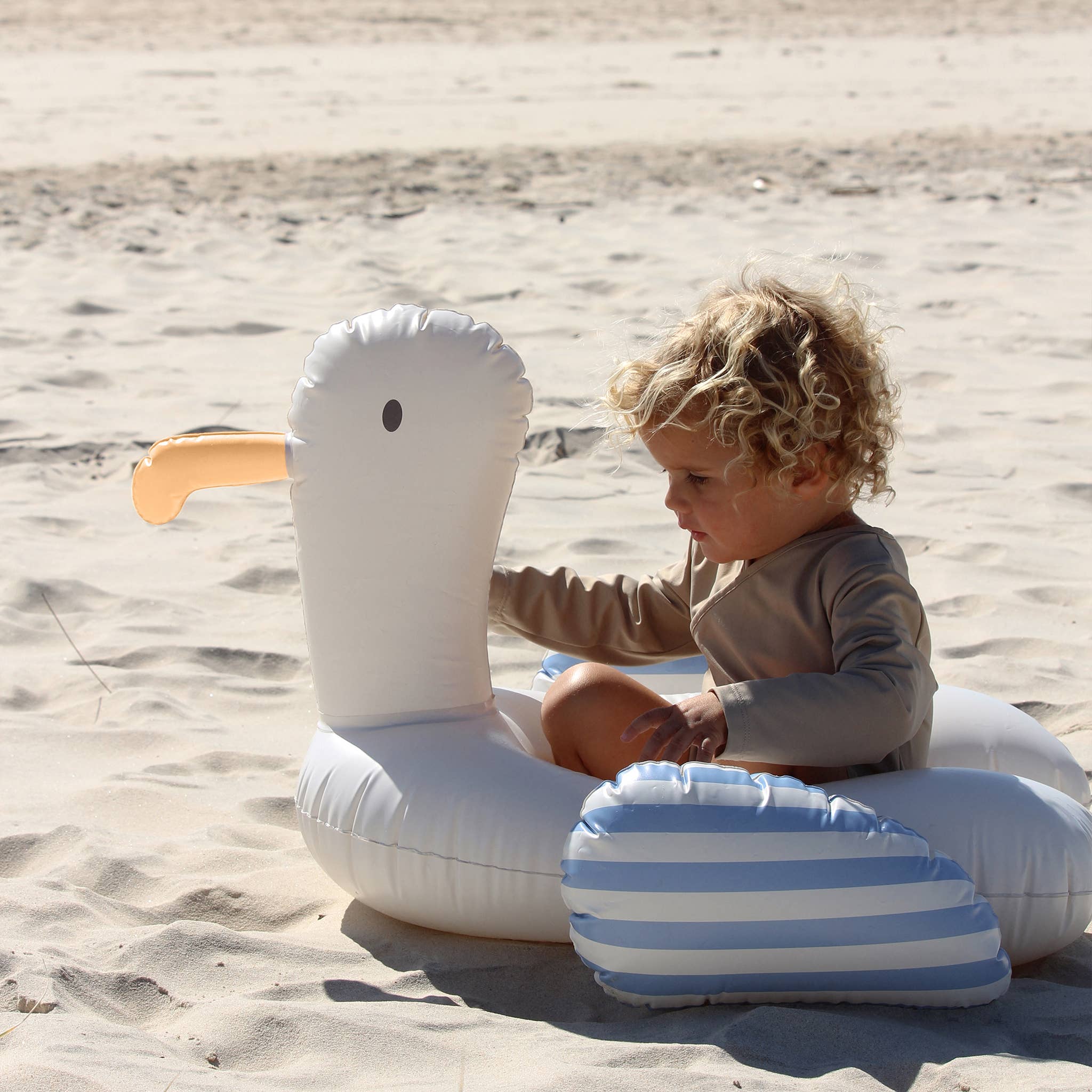 Kids Tube Pool Ring Sammy the Seagull Blue Stripe