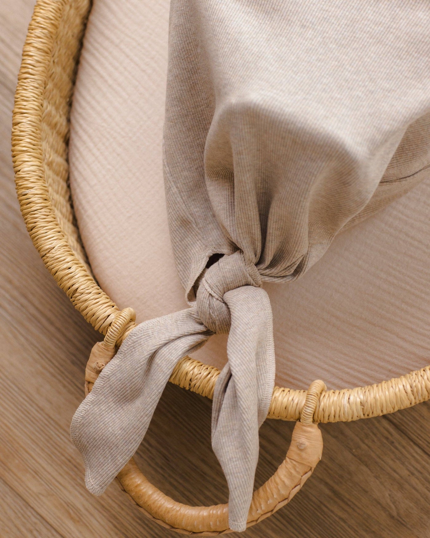 Knotted Baby Gown + Hat - Oatmeal