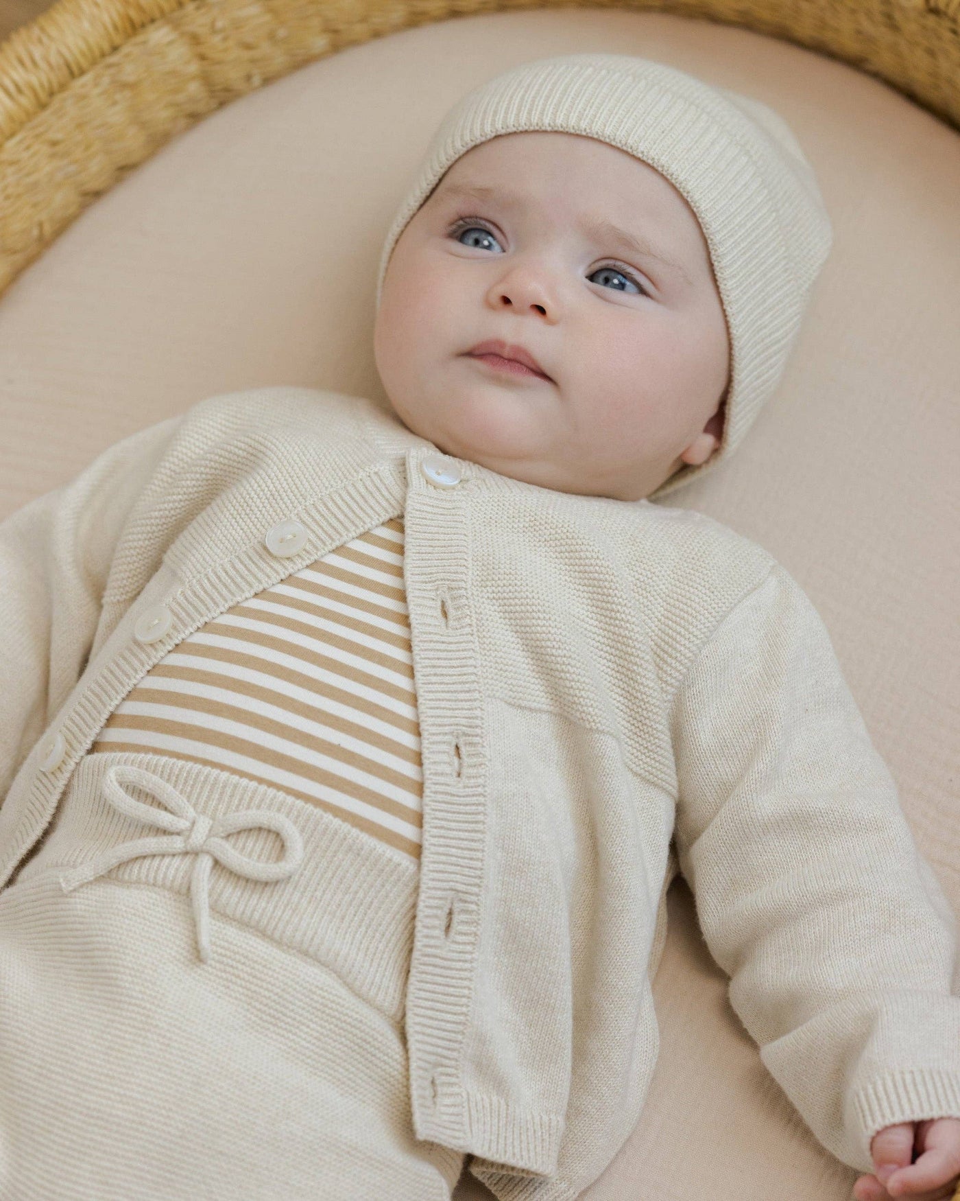 Baby Beanie - Heathered Natural