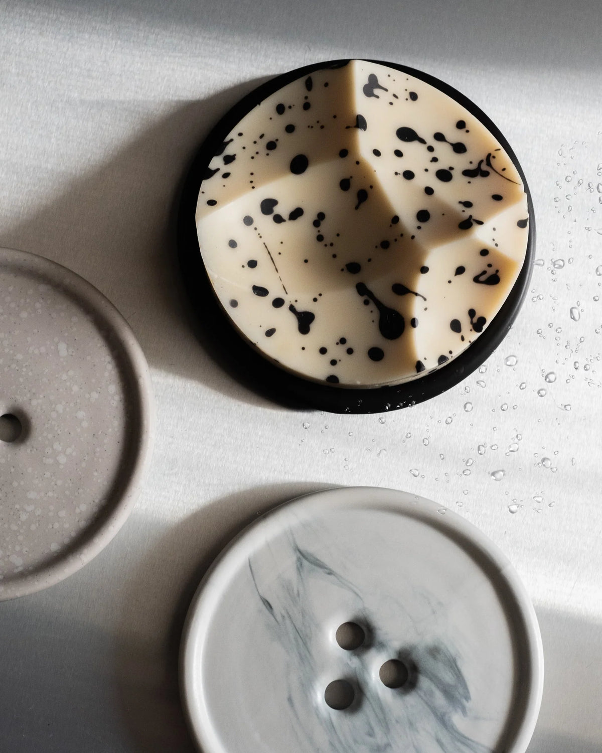 The soap in use, shown from above