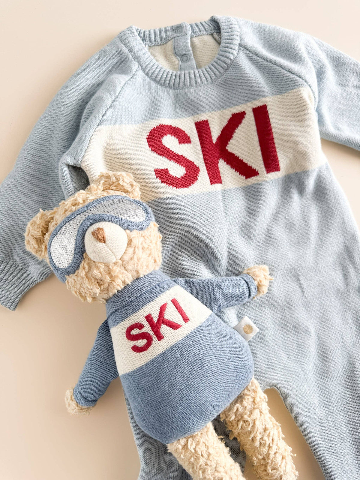 Ski sweater knit romper, detail