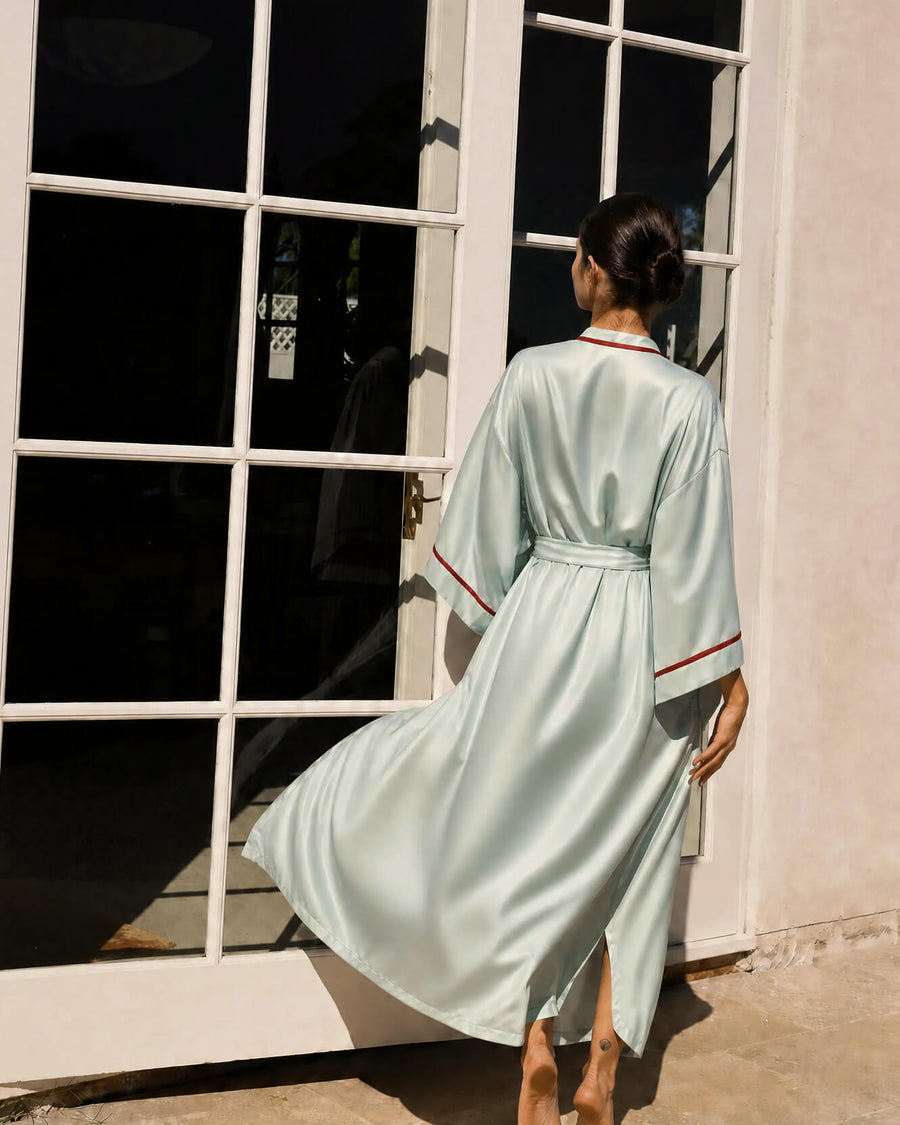 Mare Silky Lyocell Kimono - Misty Blue