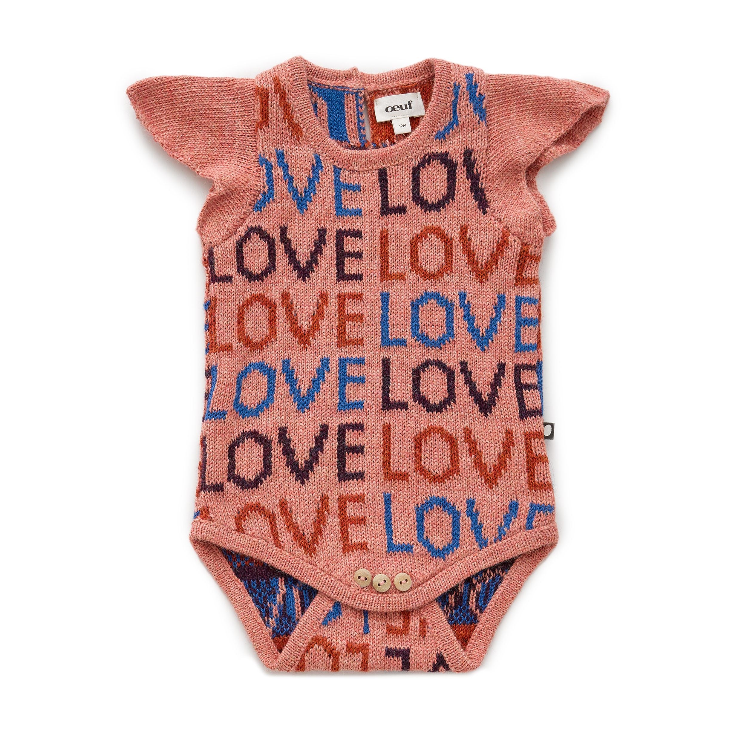 Double Ruffle Sleeve Onesie Peony