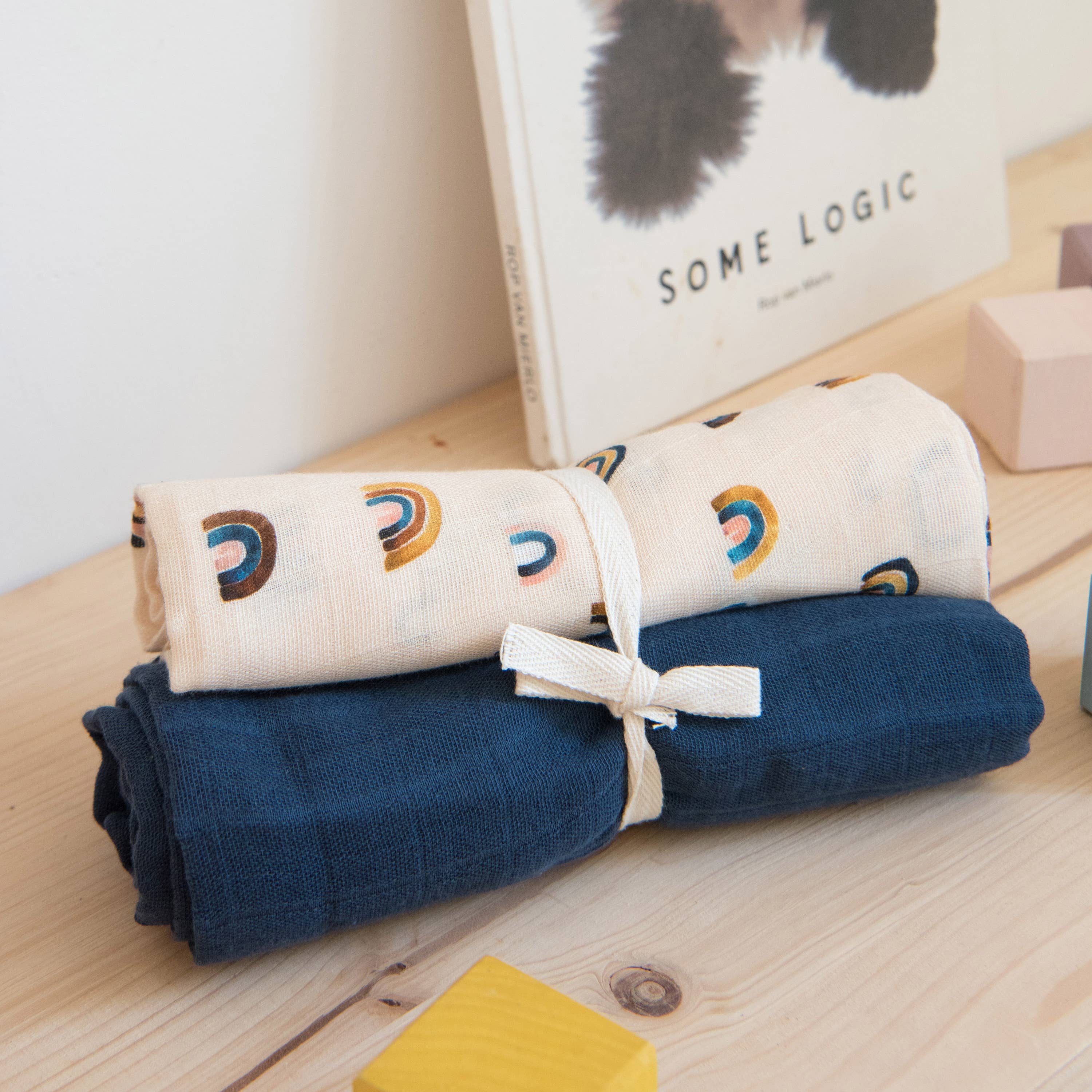 Set of 2 Swaddles - GASPARD - Rainbow/Rainbow