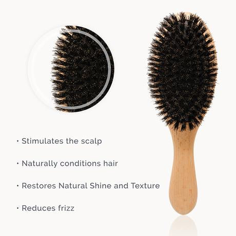 Wooden Boar Bristles Hair Brush Set