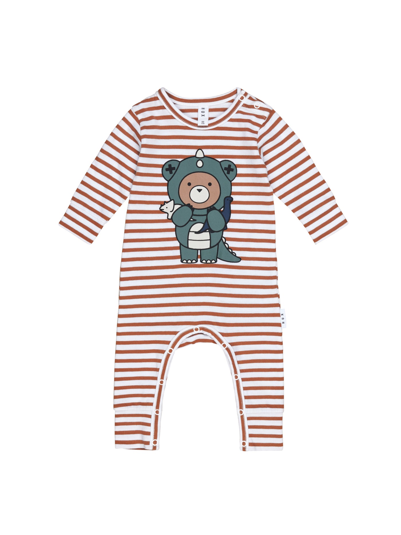 Dino Bear Stripe Romper
