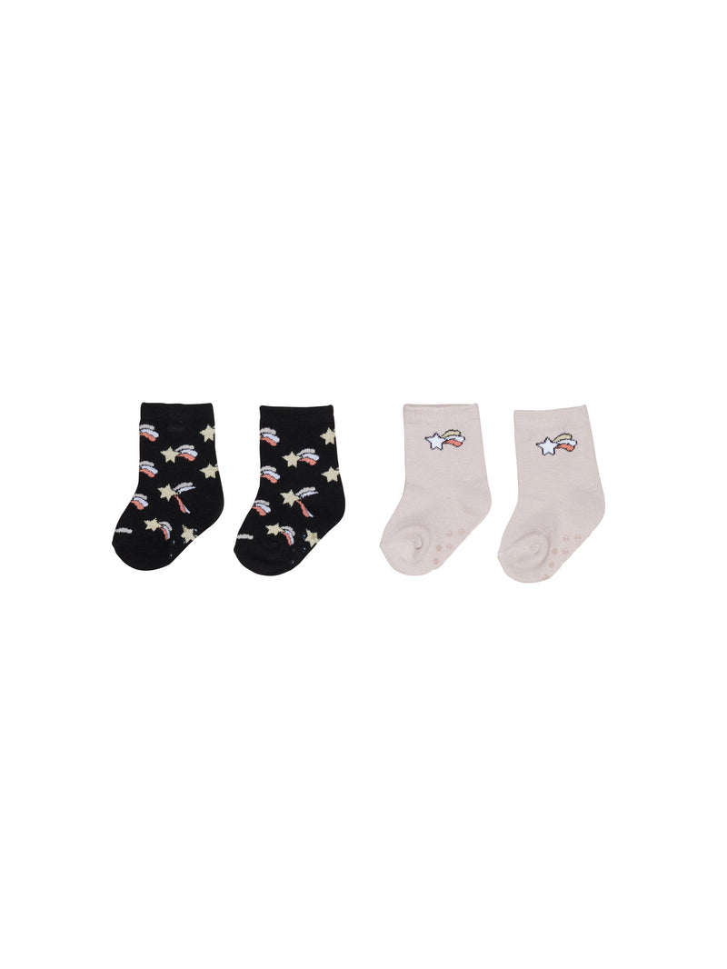 Rose/Starburst 2pk socks