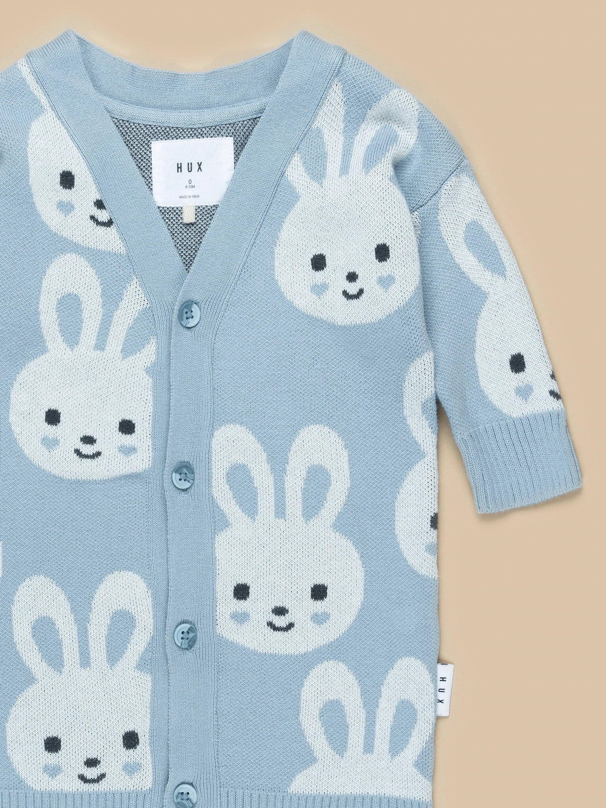 Bunny Knit Cardi - Dusty Blue