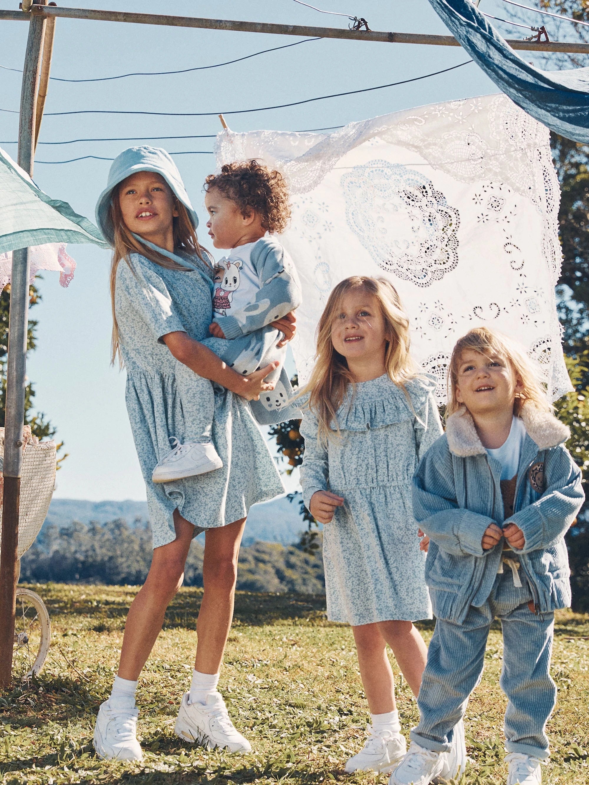 Bunny Knit Cardi - Dusty Blue