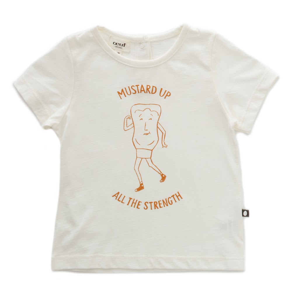 Tee Shirt White/ Mustard Up