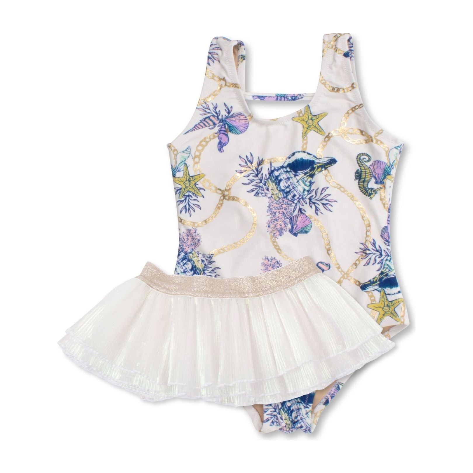 One Piece Swimsuit with Tutu - Under The Sea