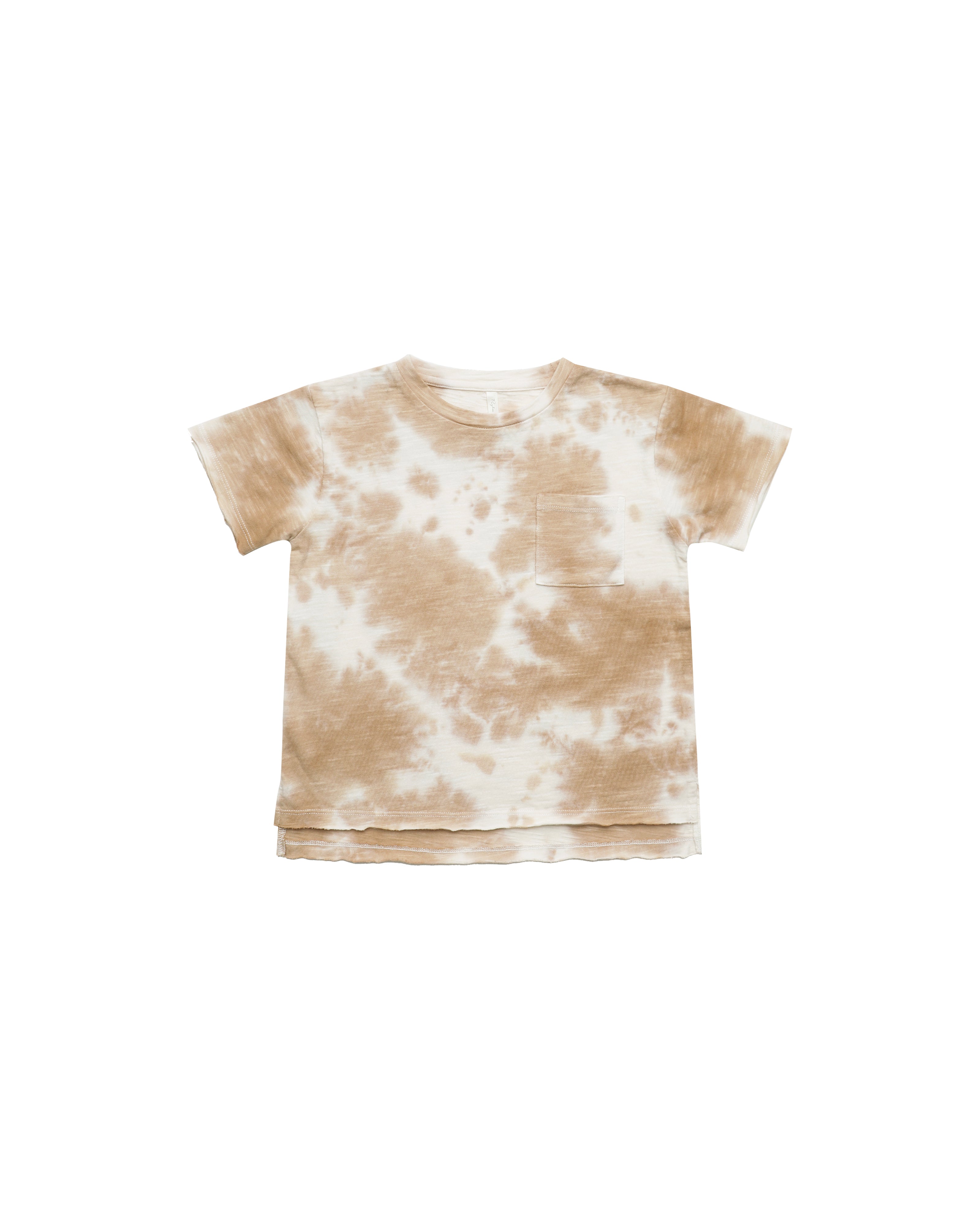 Tie Dye Raw Edge Tee Almond